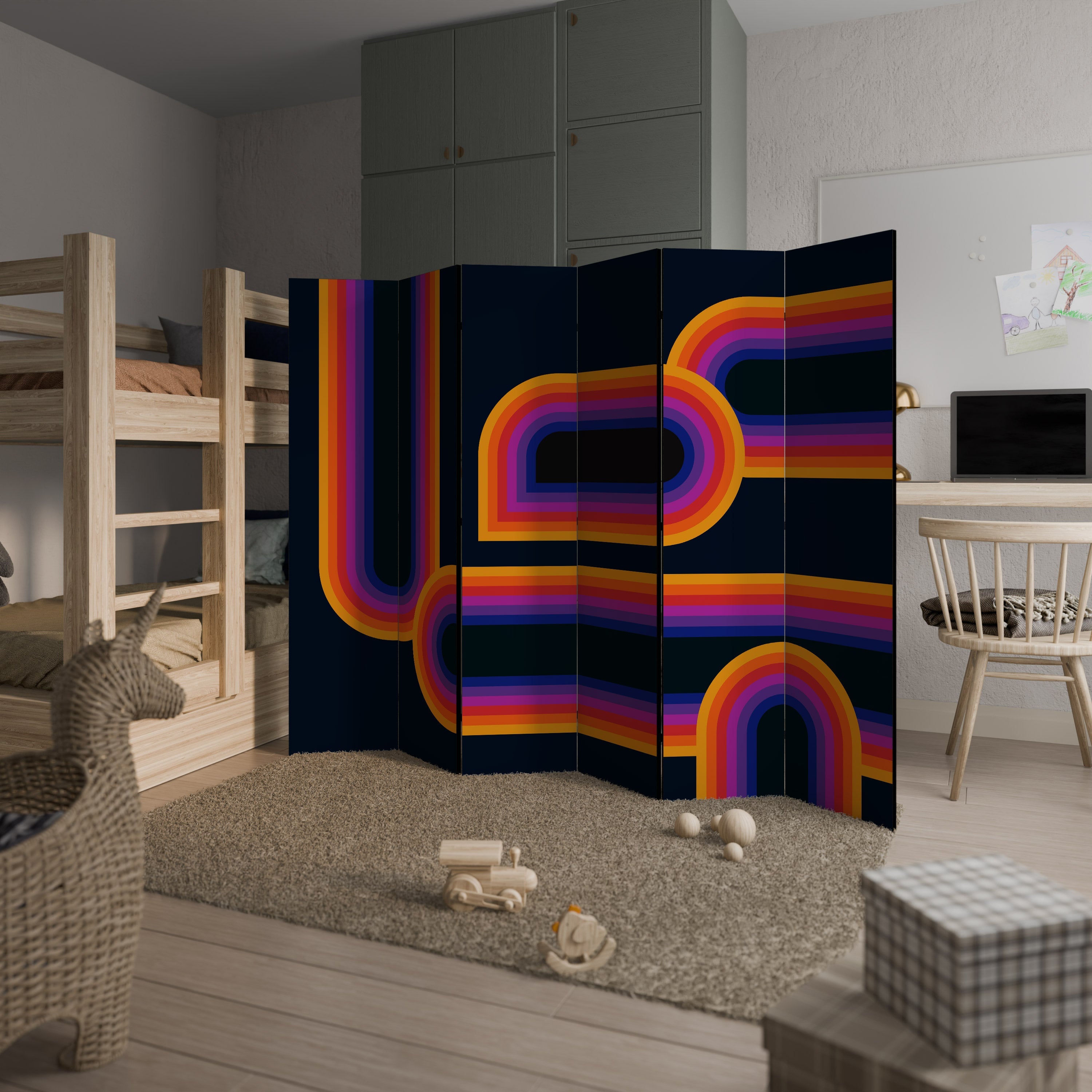 BLINDED BY THE LIGHTS Decorative 6-Panel Room Divider