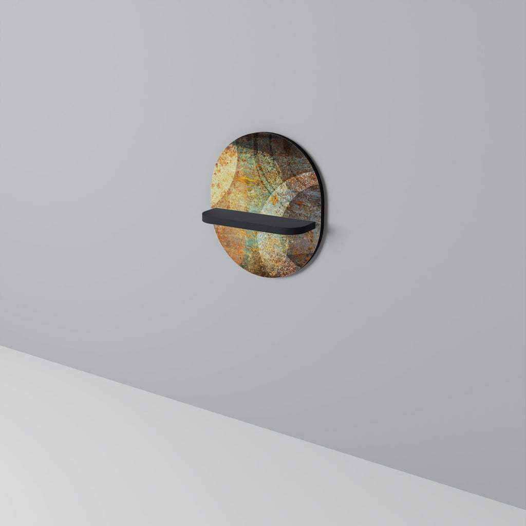 Étagère d'art ovale ANTIQUE AURA en finition noire