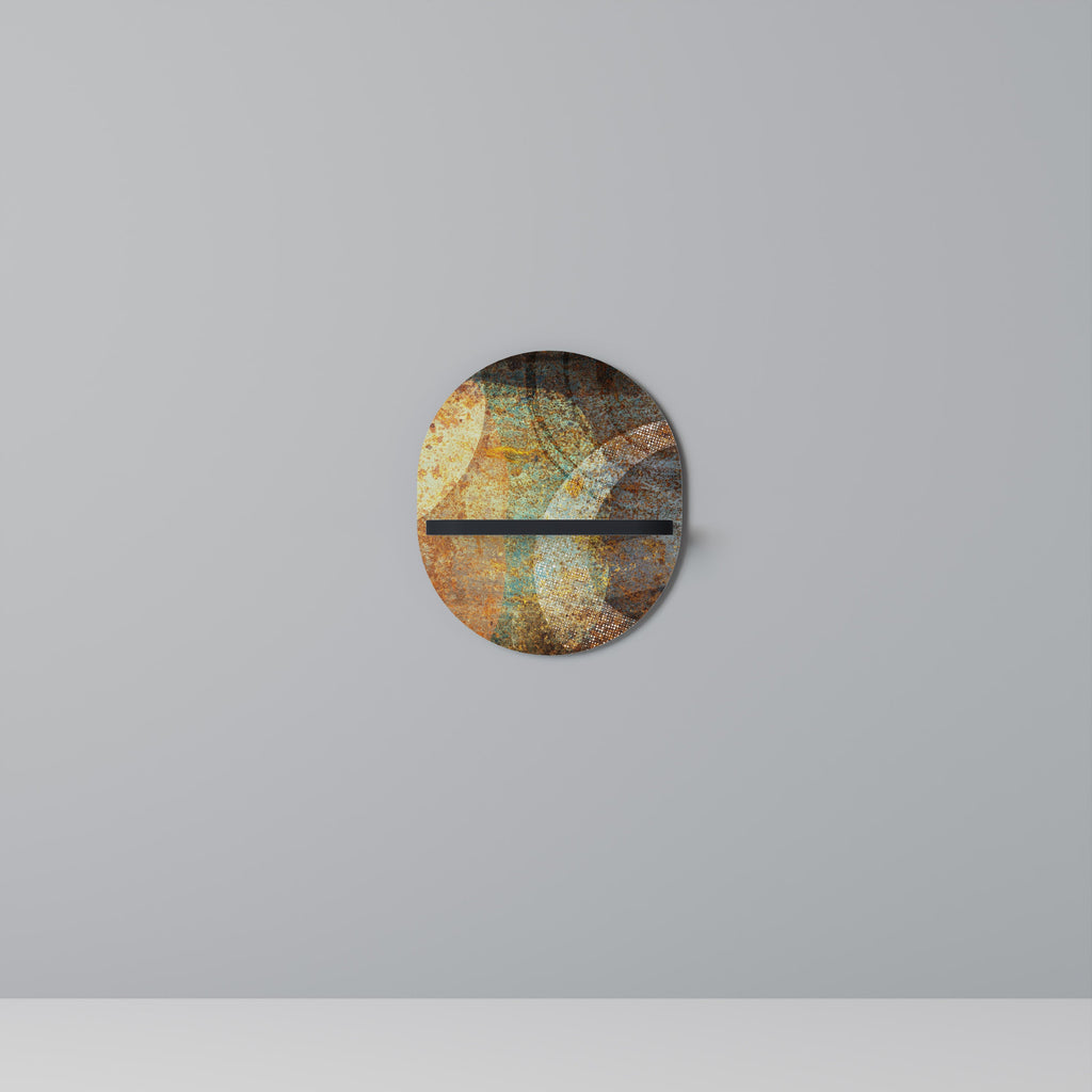 Étagère d'art ovale ANTIQUE AURA en finition noire