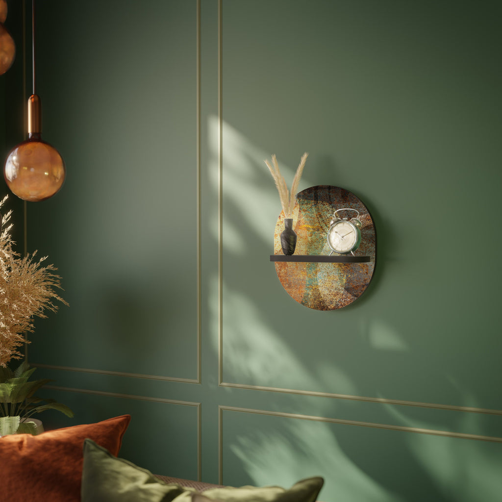 Étagère d'art ovale ANTIQUE AURA en finition noire