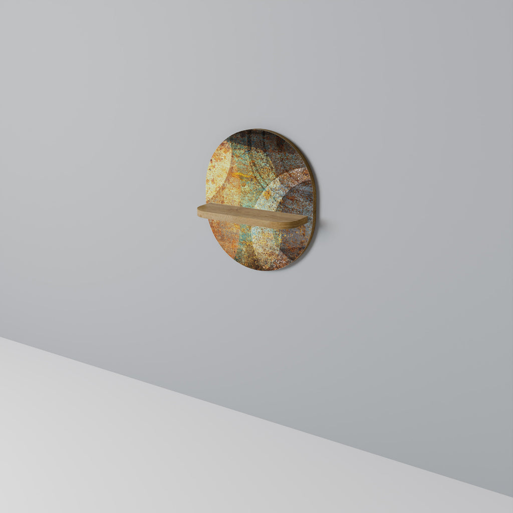 Étagère d'art ovale ANTIQUE AURA en effet chêne