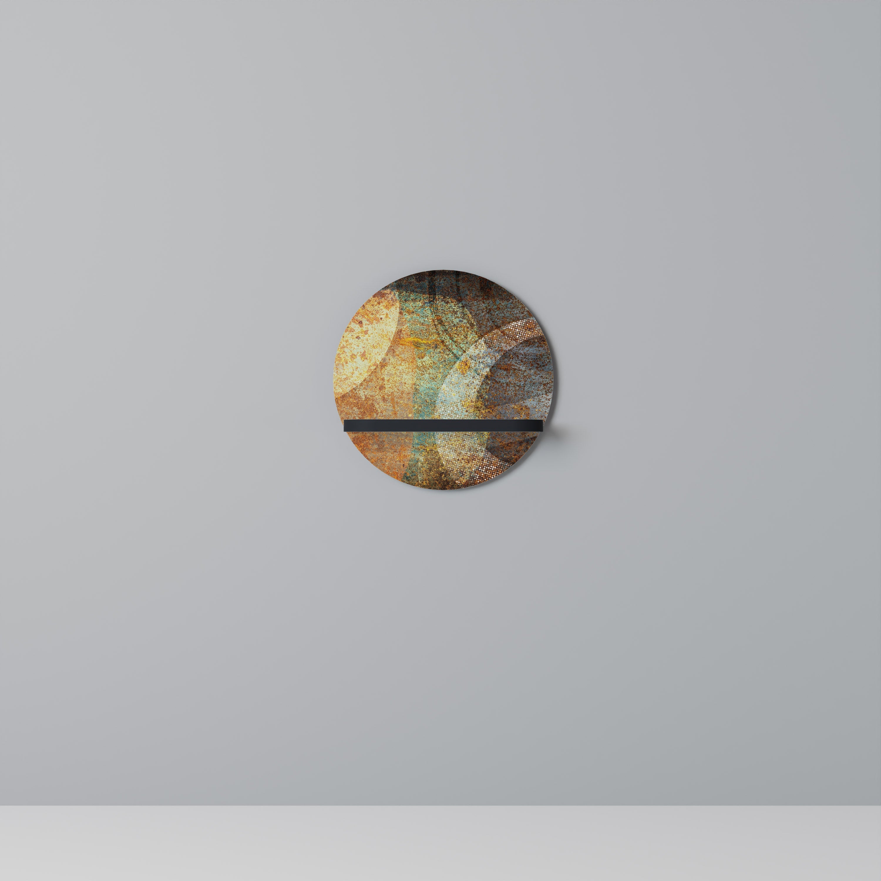 Étagère d'art ronde ANTIQUE AURA en finition noire