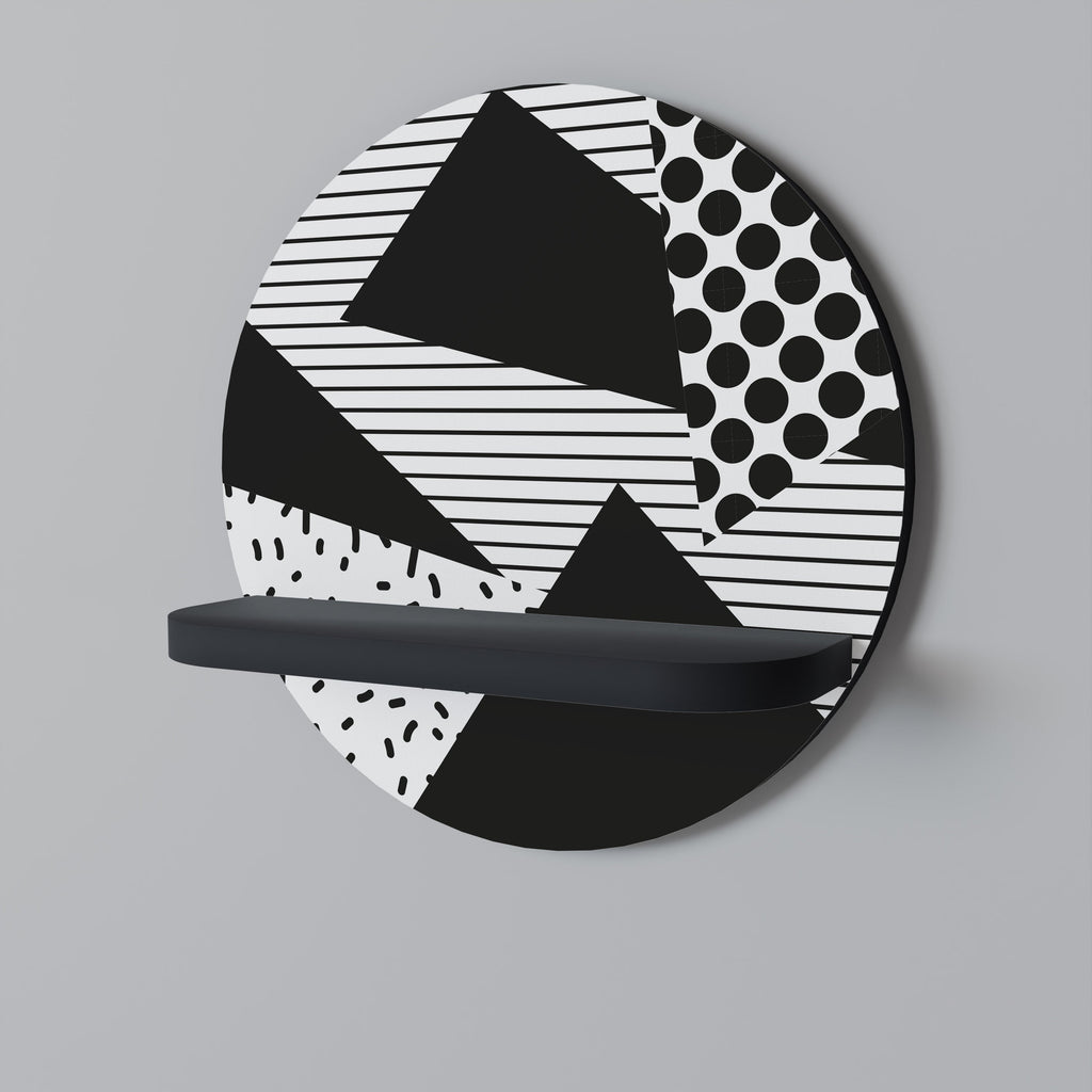 Étagère d'art ronde GEMOETRIC MONOCHROME en finition noire