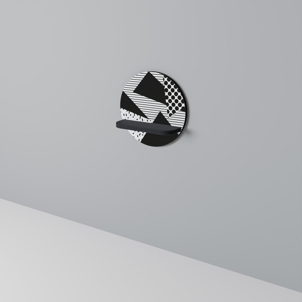 Étagère d'art ronde GEMOETRIC MONOCHROME en finition noire