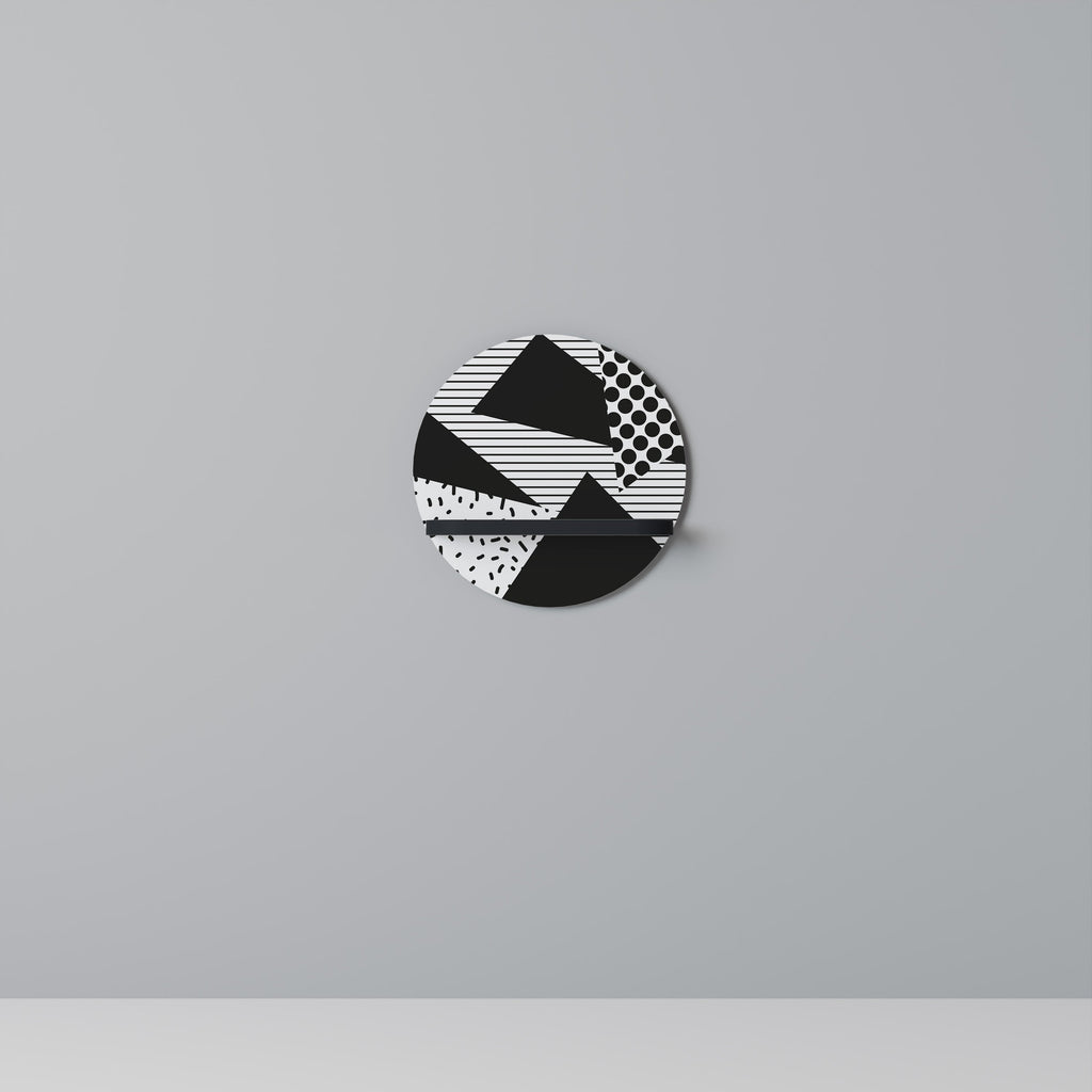 Étagère d'art ronde GEMOETRIC MONOCHROME en finition noire