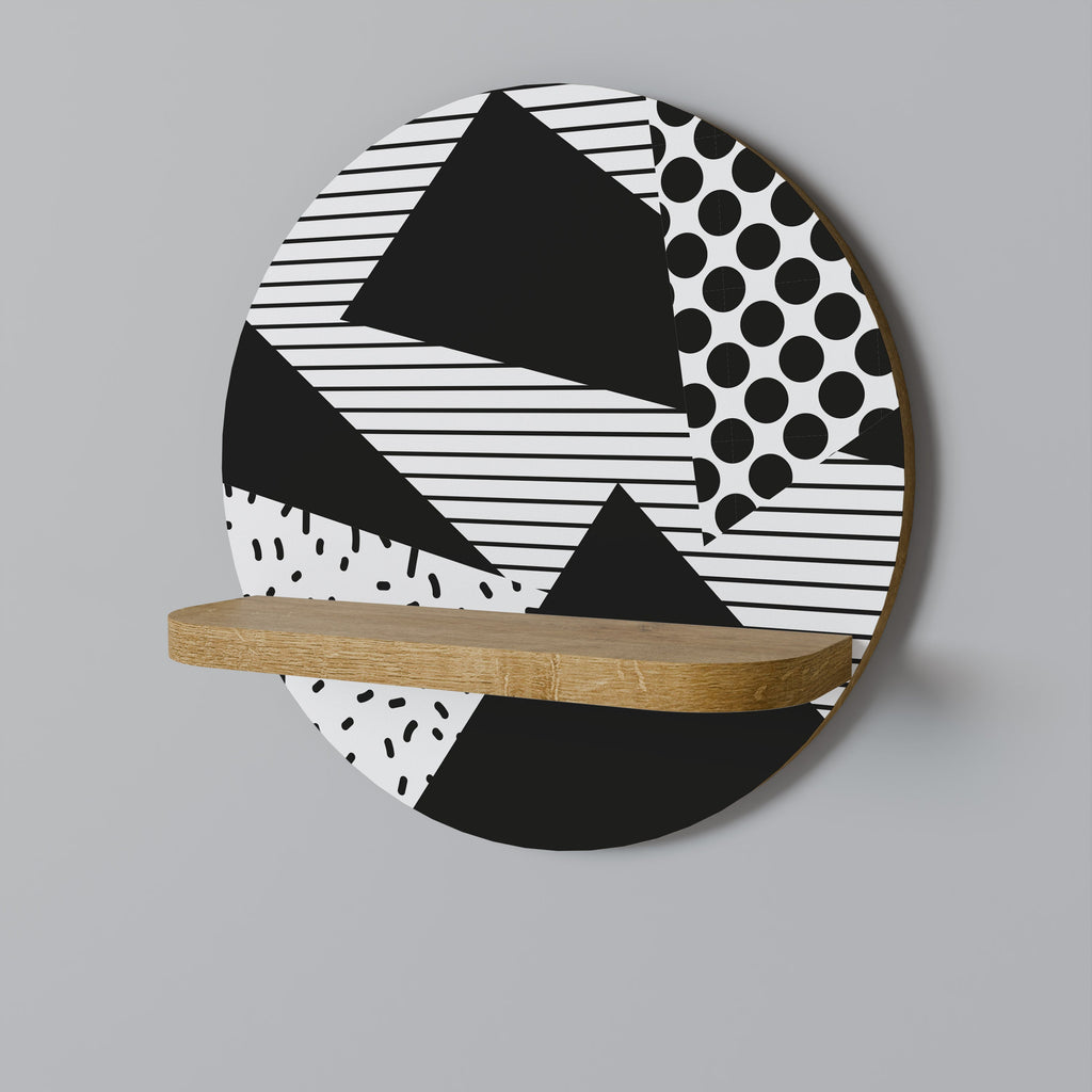 Étagère d'art ronde GEMOETRIC MONOCHROME effet chêne