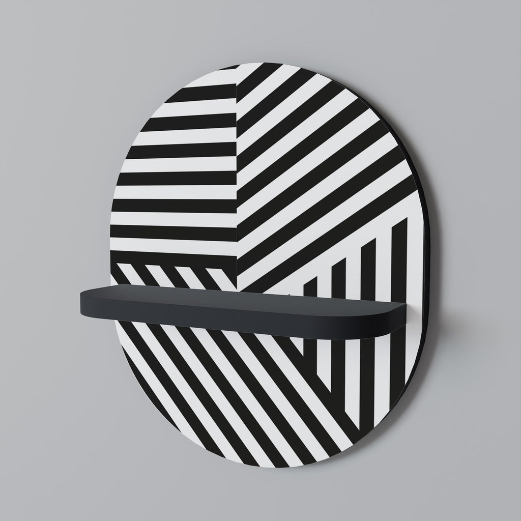 Étagère d'art ovale LATTICE LINES en finition noire