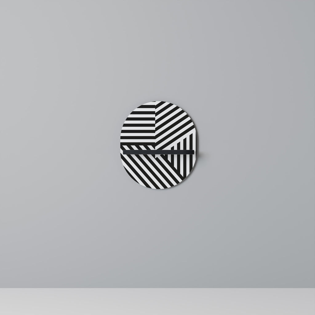 Étagère d'art ovale LATTICE LINES en finition noire