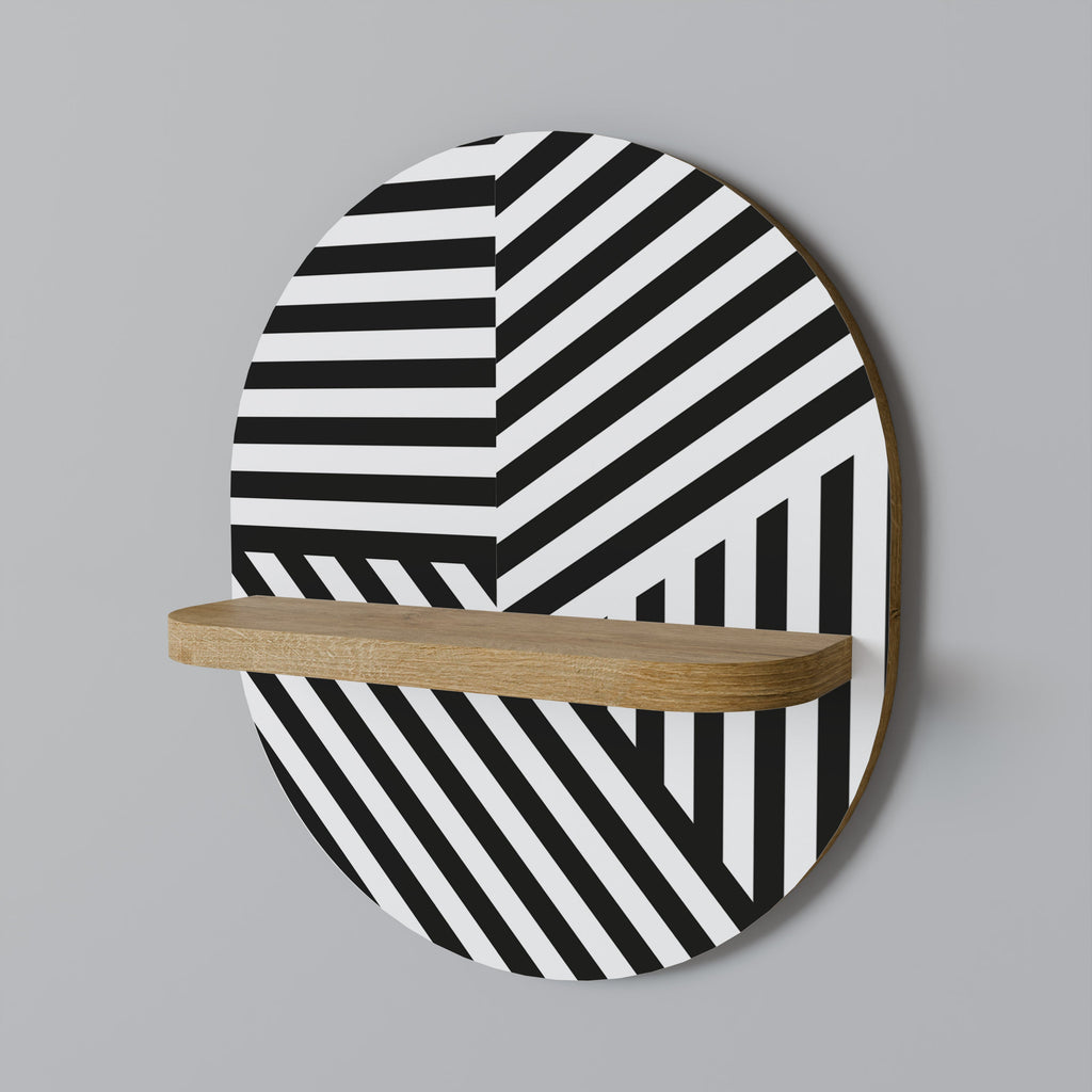 Étagère d'art ovale LATTICE LINES effet chêne