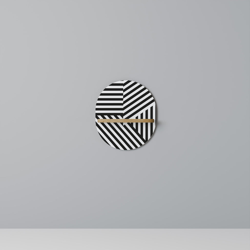 Étagère d'art ovale LATTICE LINES effet chêne