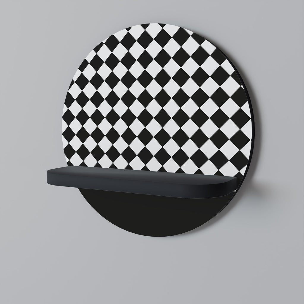 Étagère d'art ronde GRID GEOMETRY en finition noire