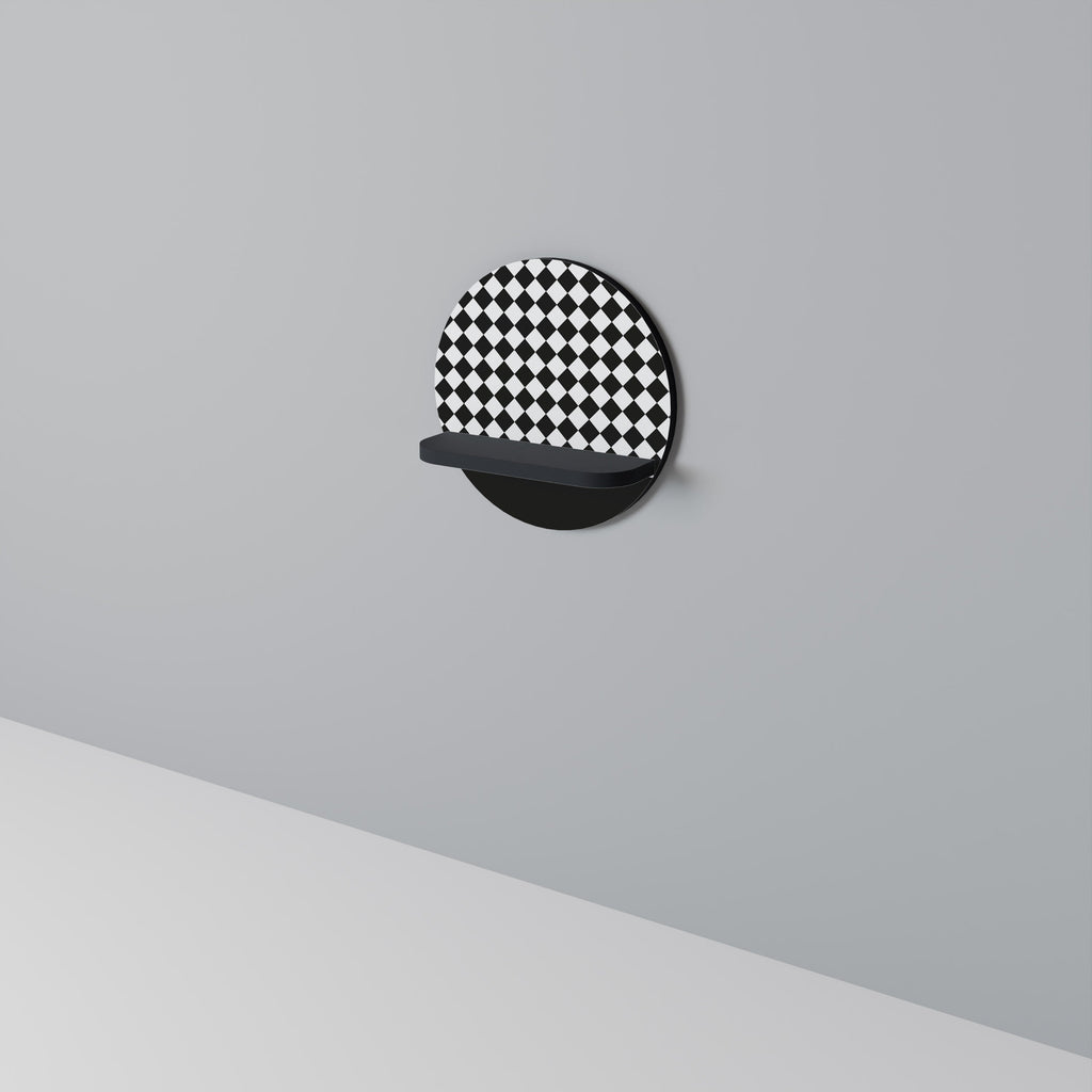 Étagère d'art ronde GRID GEOMETRY en finition noire