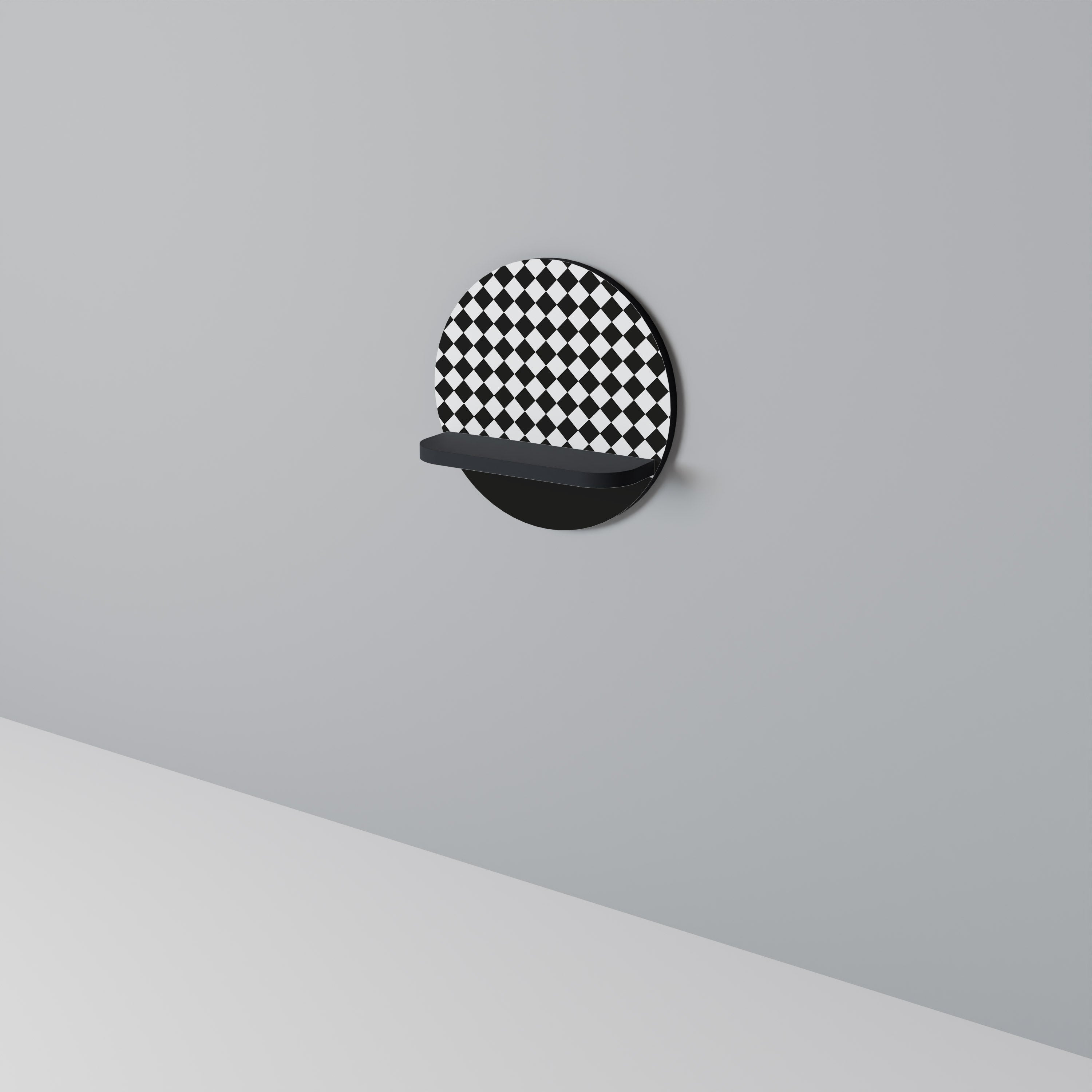 Étagère d'art ronde GRID GEOMETRY en finition noire