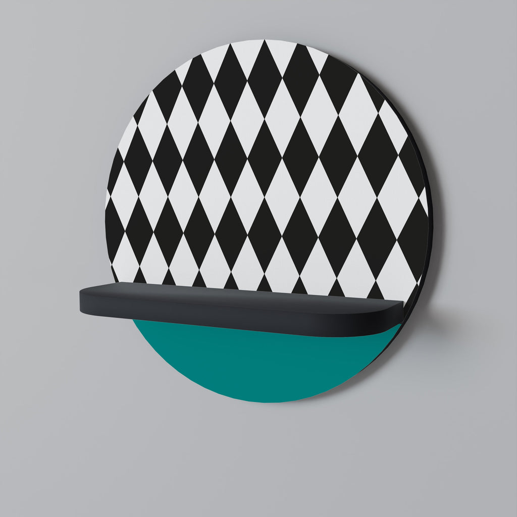 Étagère d'art ronde esthétique angulaire en finition noire