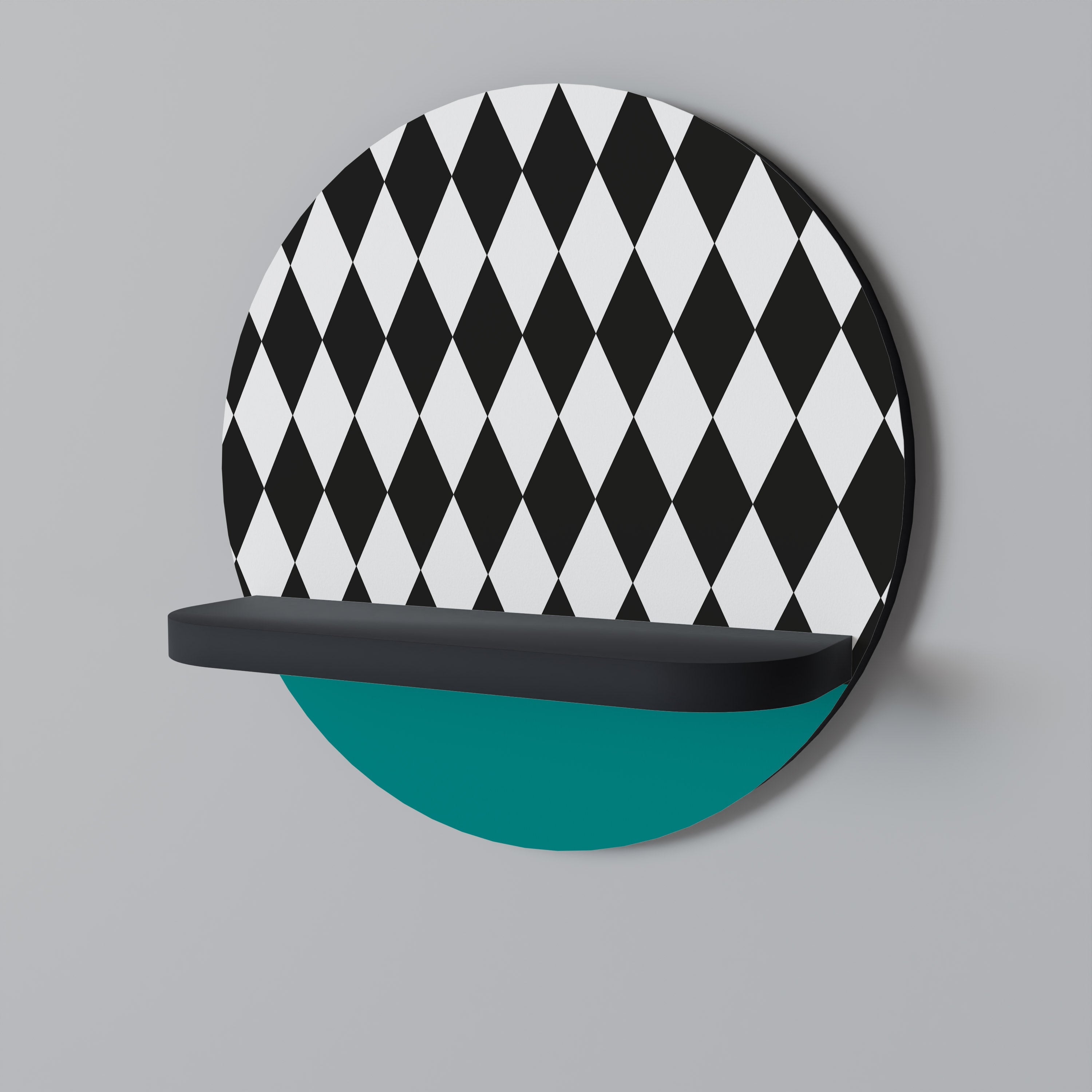 Étagère d'art ronde esthétique angulaire en finition noire