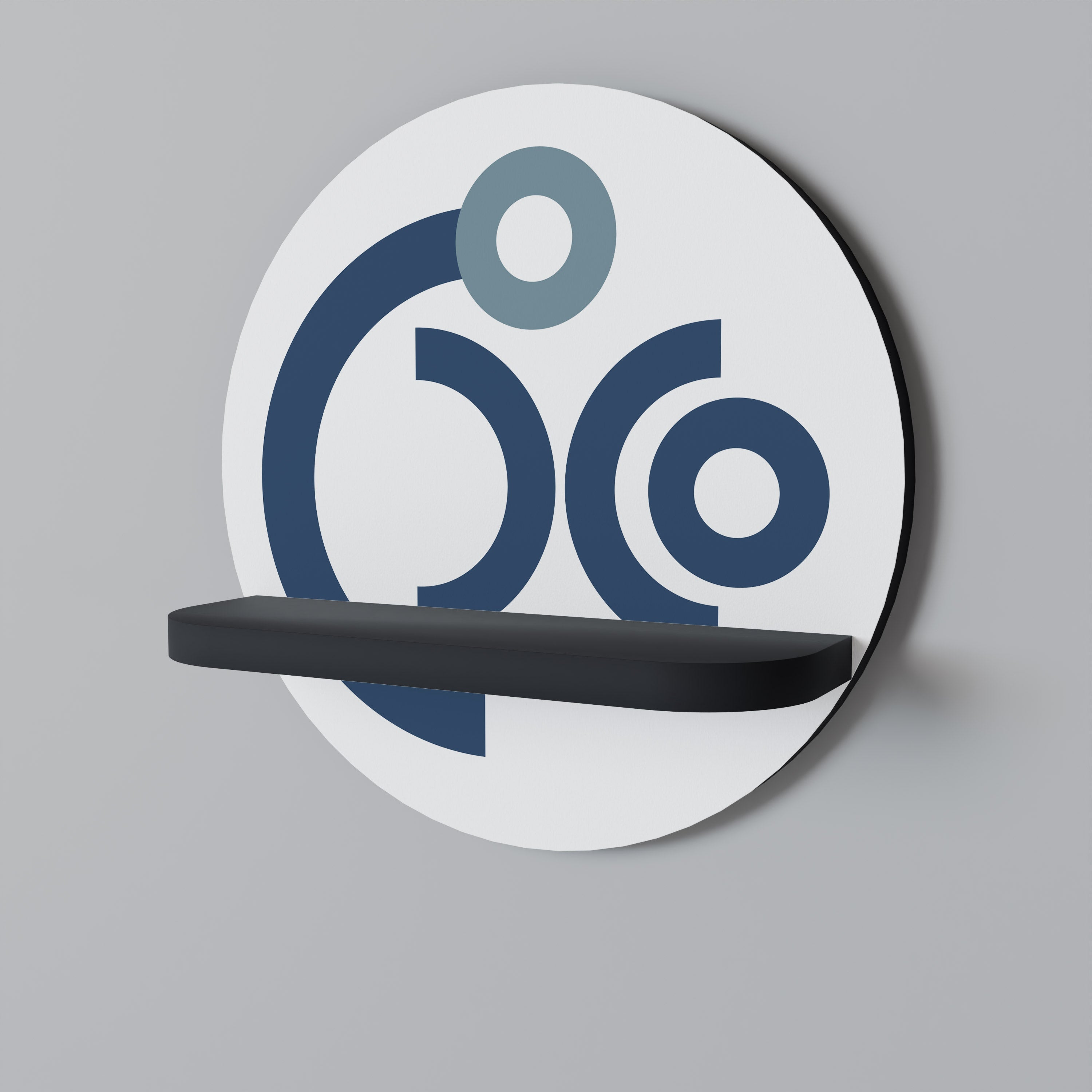 Étagère d'art ronde ORB DESIGN en finition noire