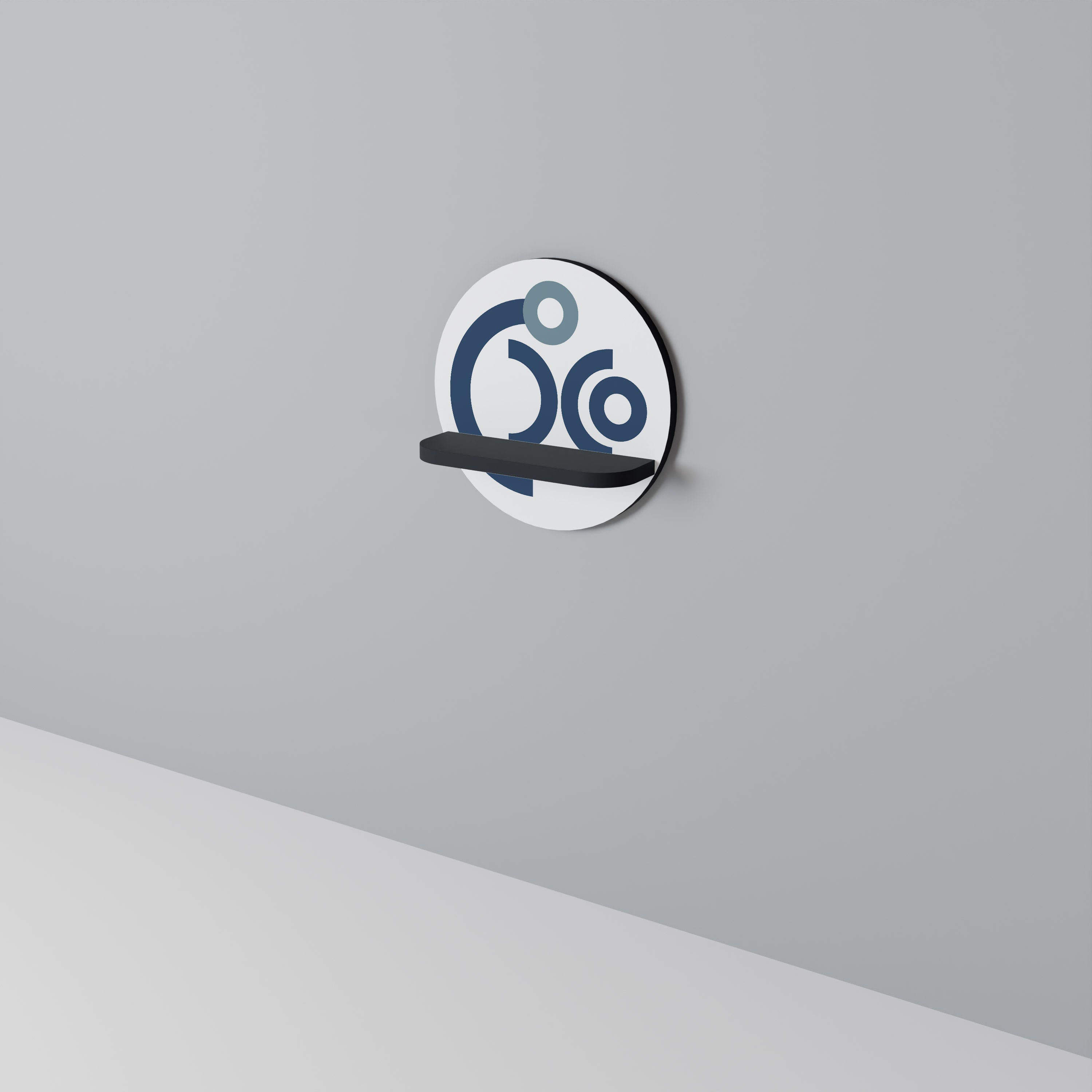 Étagère d'art ronde ORB DESIGN en finition noire