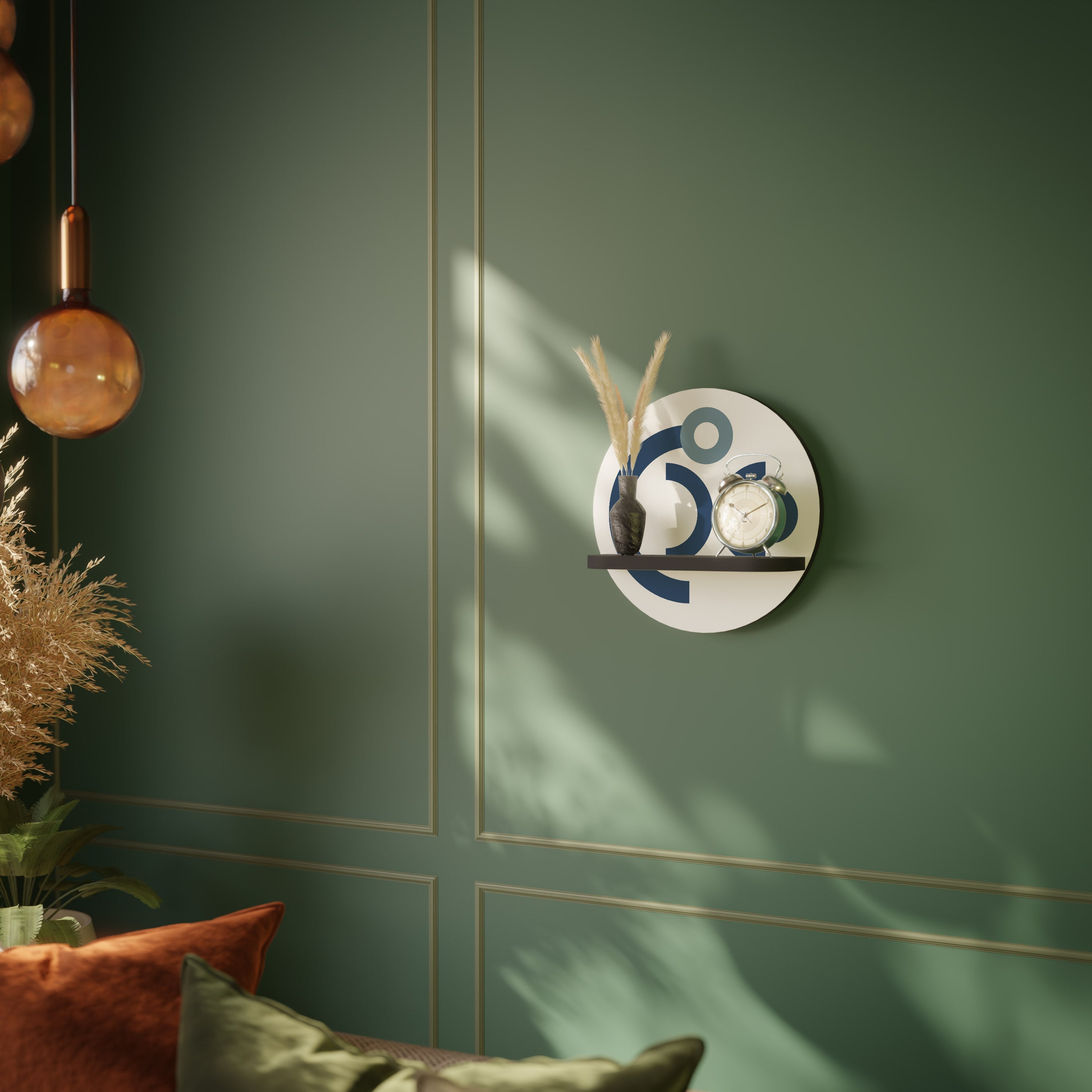 Étagère d'art ronde ORB DESIGN en finition noire