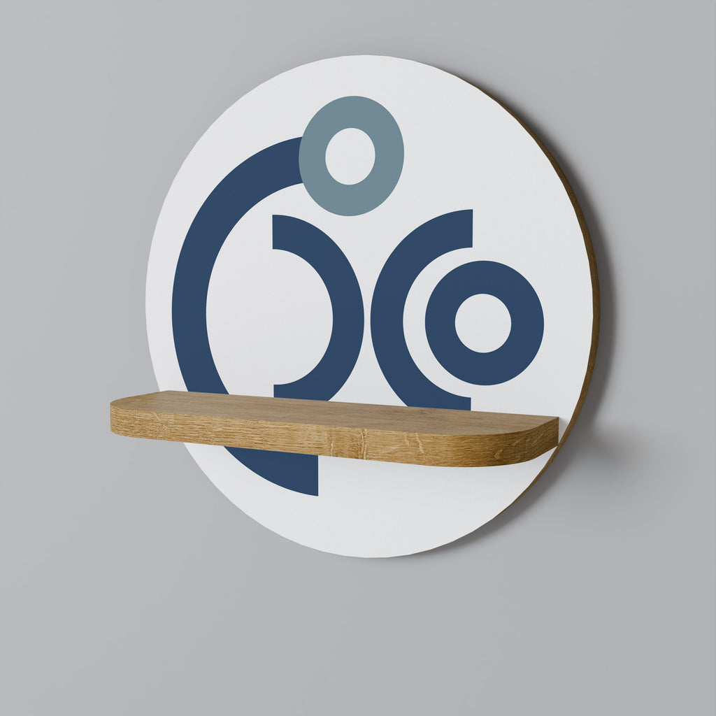 Étagère d'art ronde ORB DESIGN effet chêne