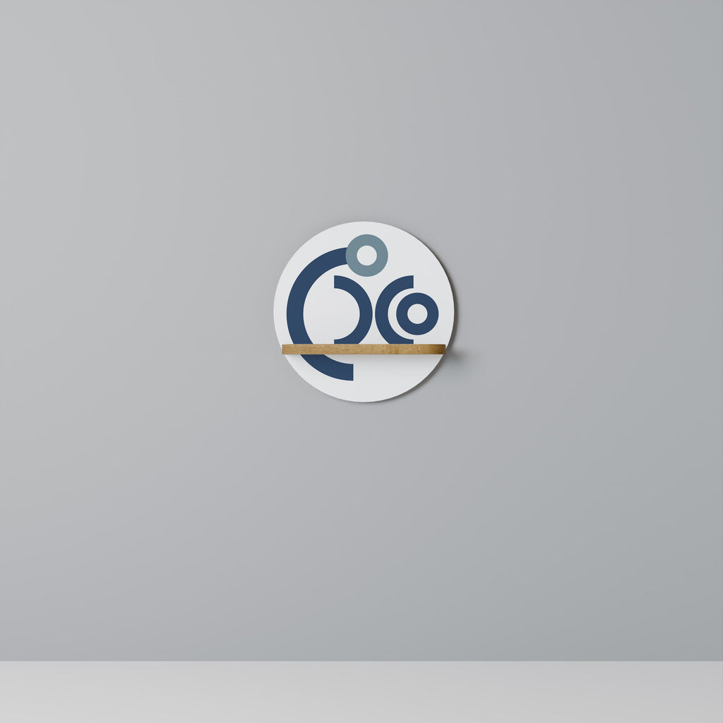 Étagère d'art ronde ORB DESIGN effet chêne