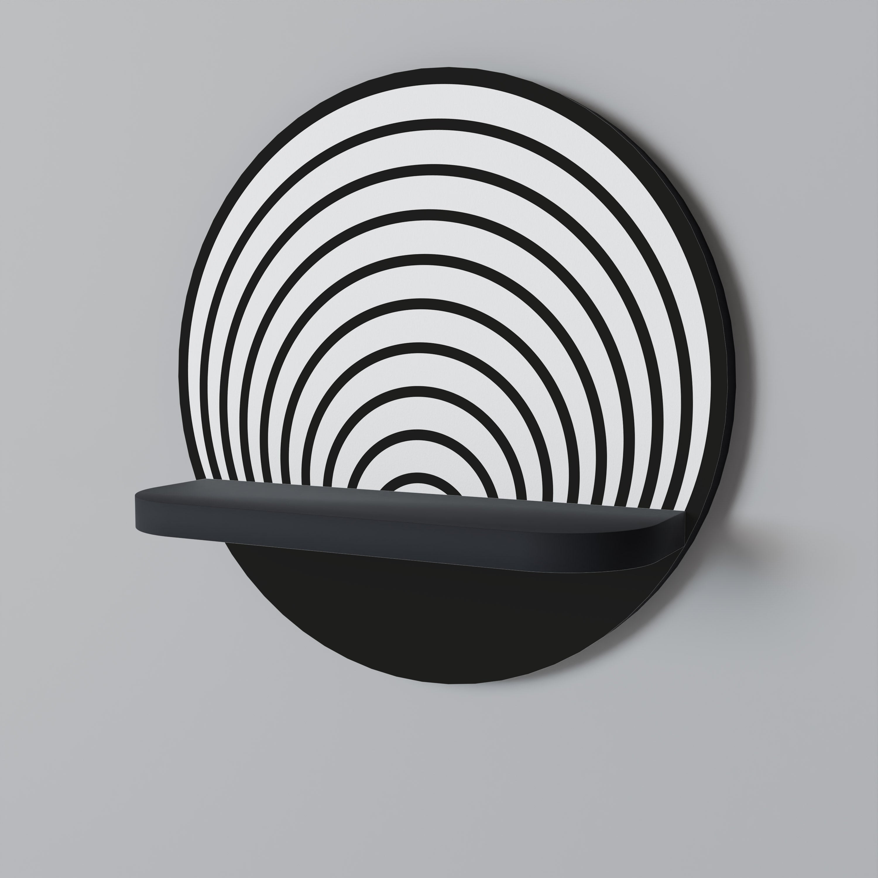 Étagère d'art ronde WHISPERING ROUNDS en finition noire