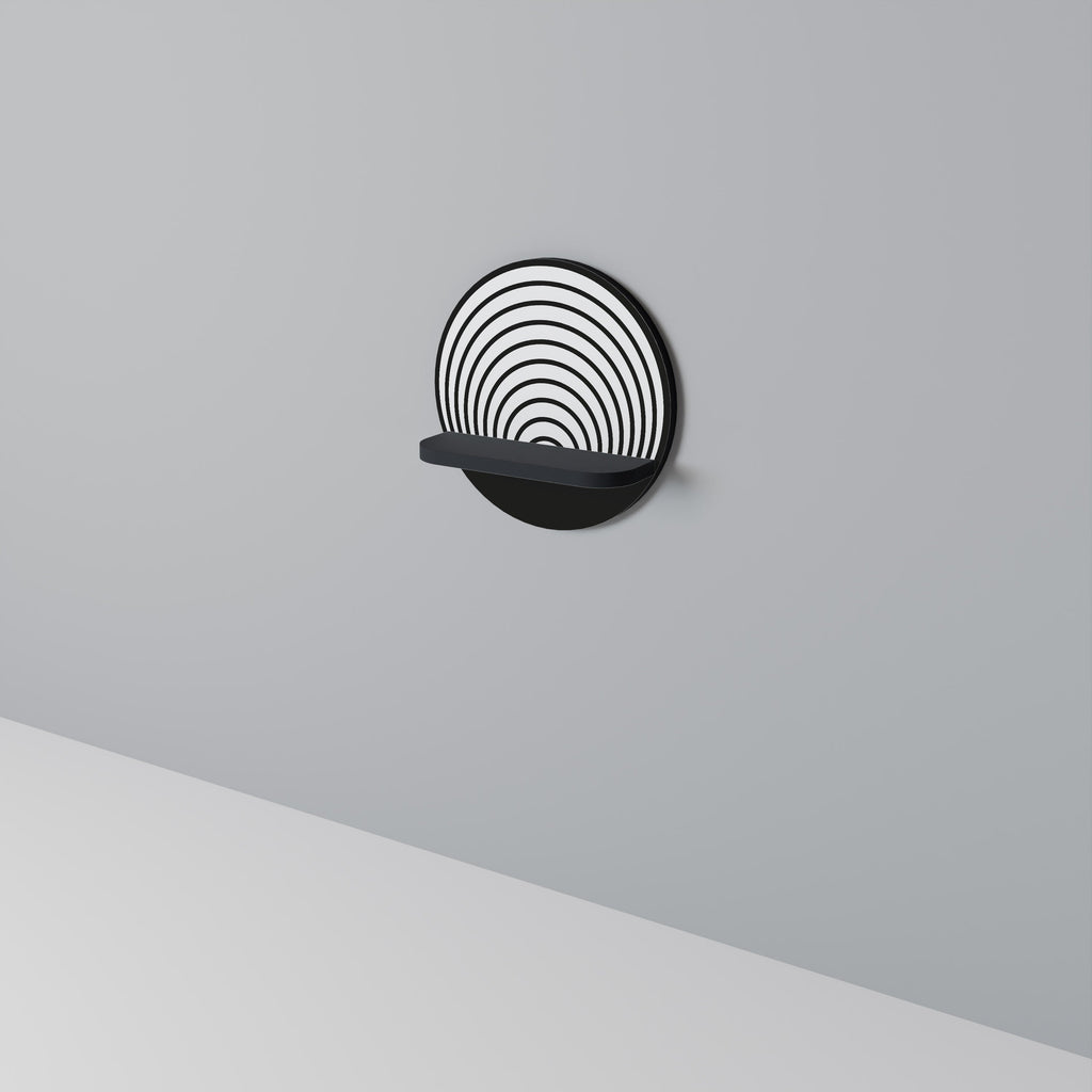 Étagère d'art ronde WHISPERING ROUNDS en finition noire