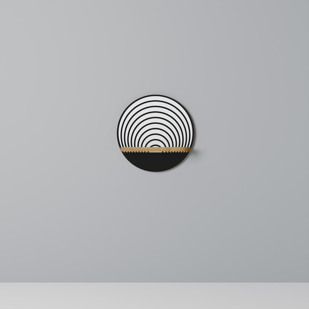 Étagère d'art ronde WHISPERING ROUNDS effet chêne