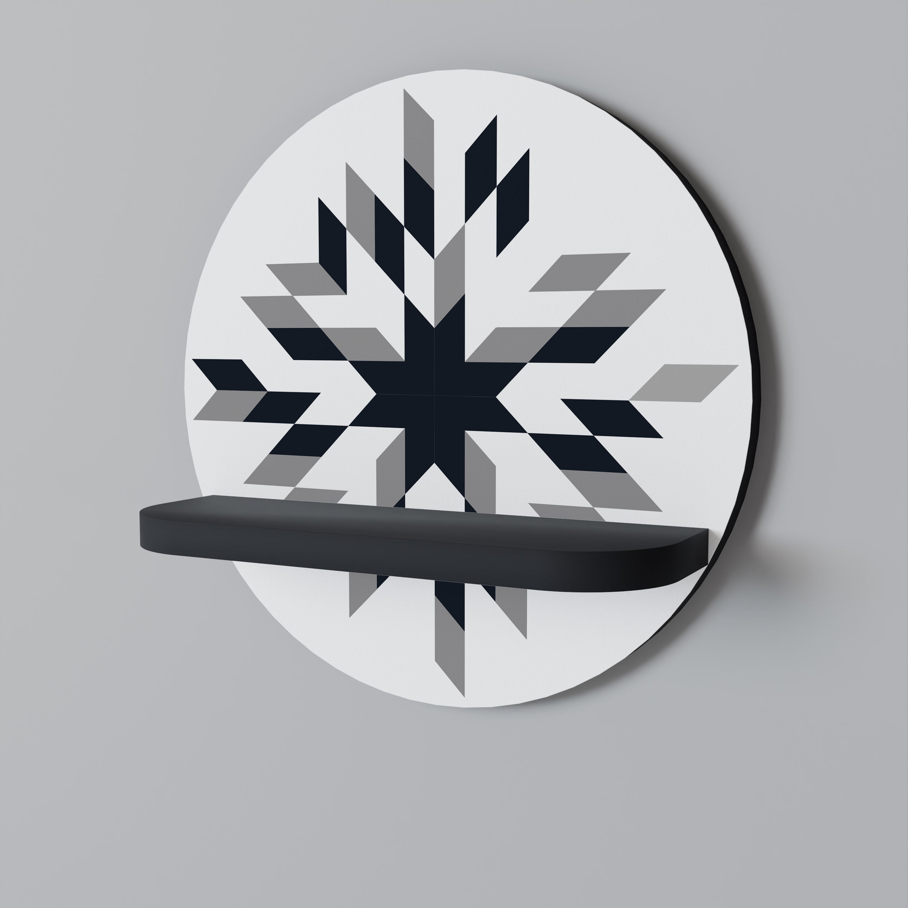 Étagère ronde MOONLIT MOSAIC en finition noire