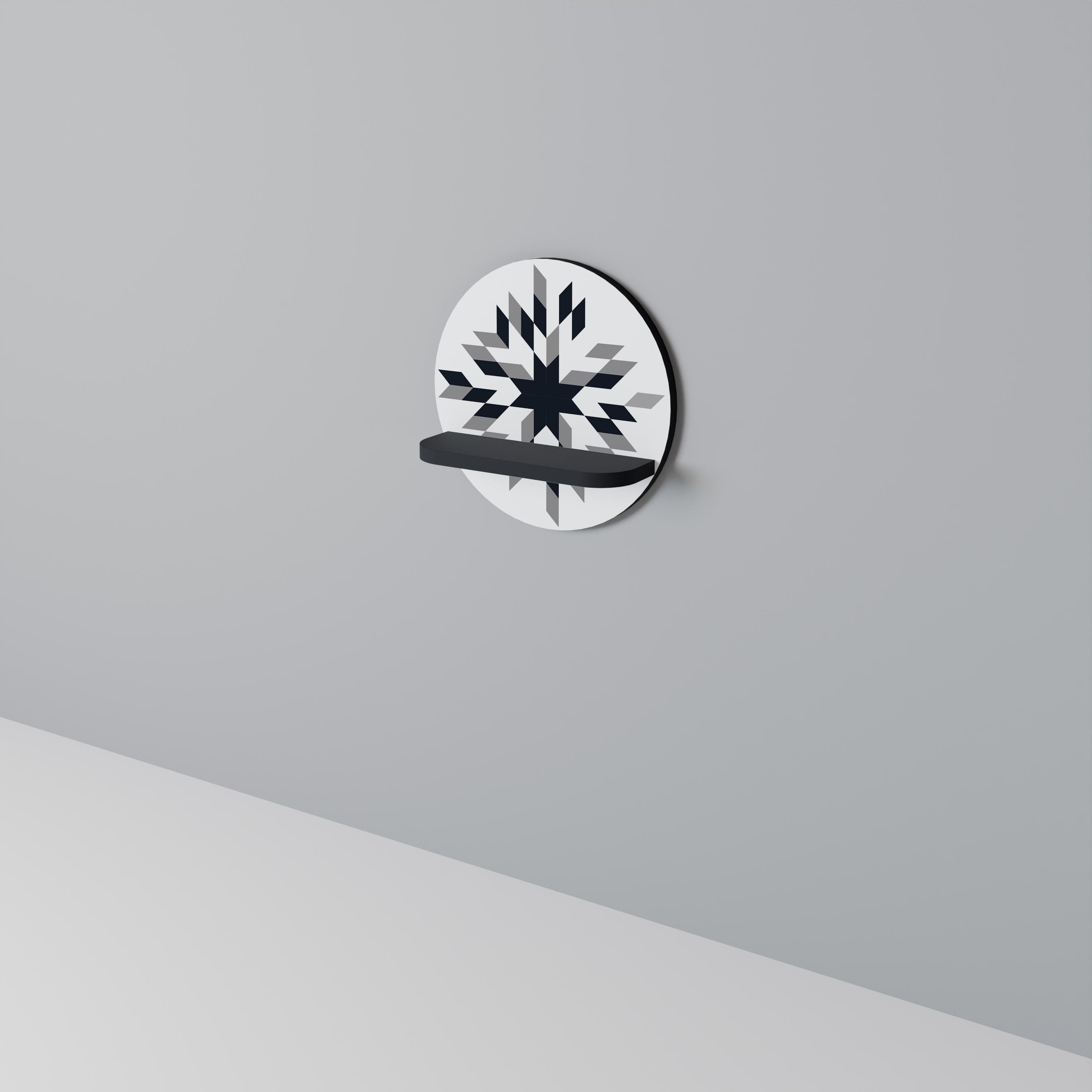 Étagère ronde MOONLIT MOSAIC en finition noire