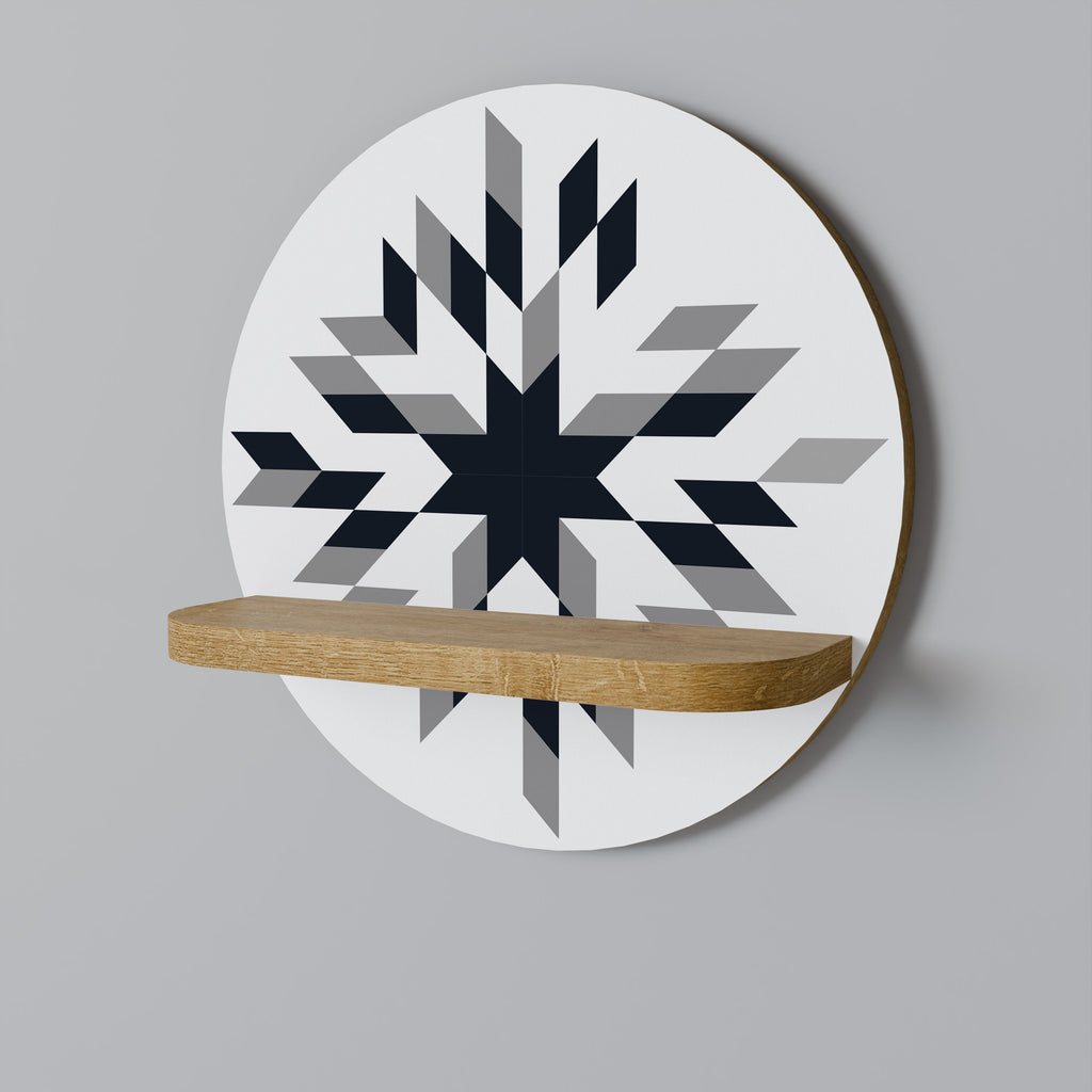 MOONLIT MOSAIC Round Art Shelf In Oak Effect