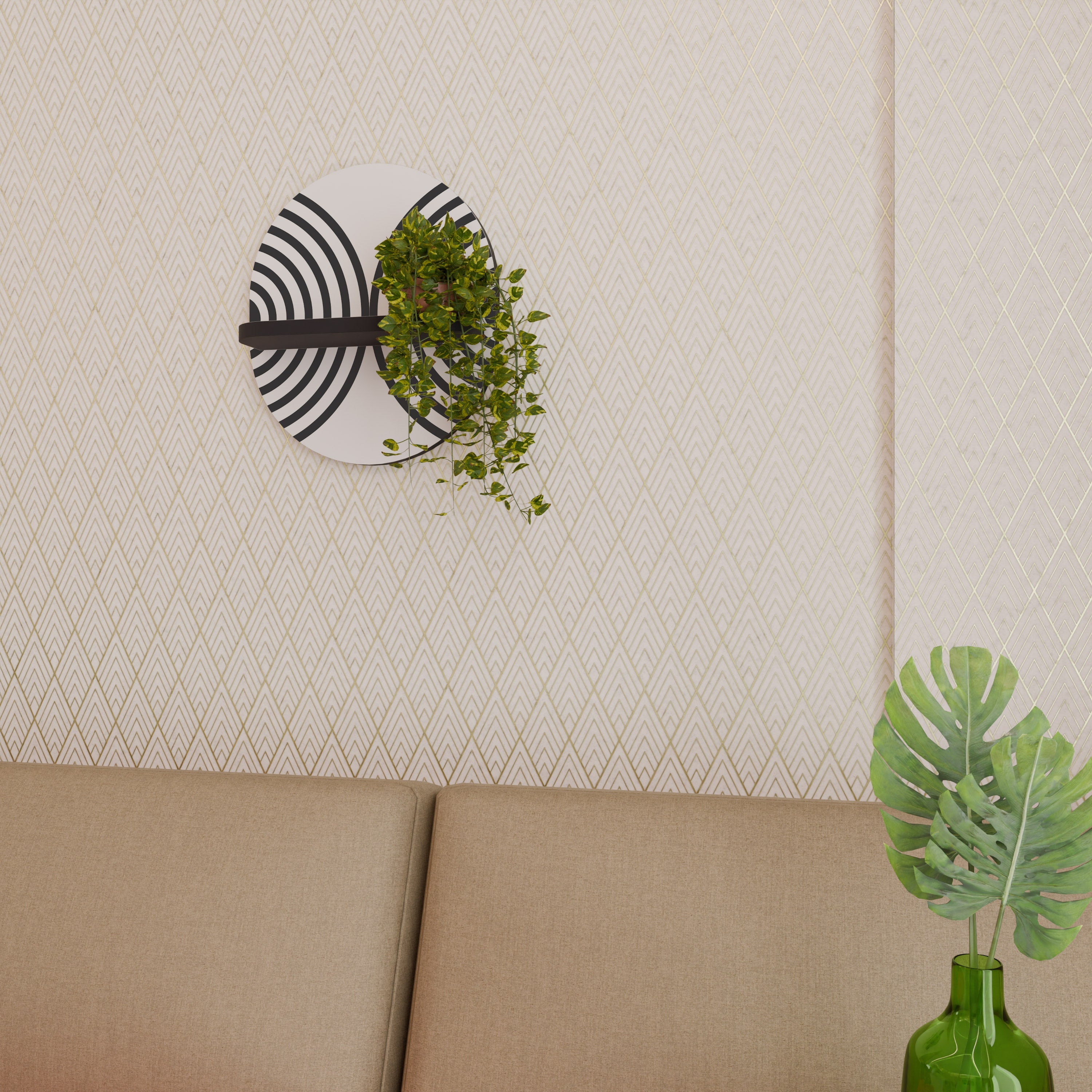 Étagère ovale MIDNIGHT MELODIES en finition noire