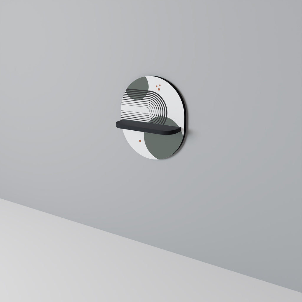 Étagère d'art ovale ORBITAL DECOR en finition noire