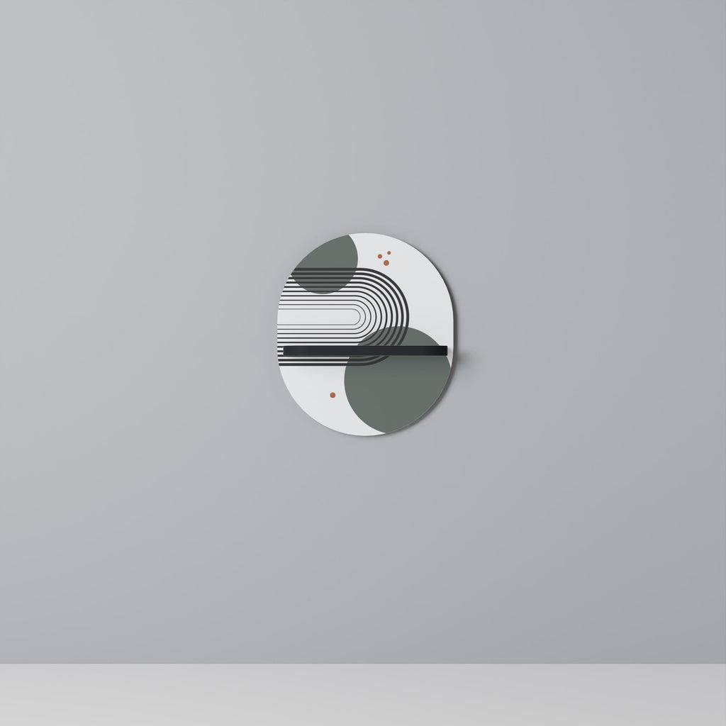 Étagère d'art ovale ORBITAL DECOR en finition noire