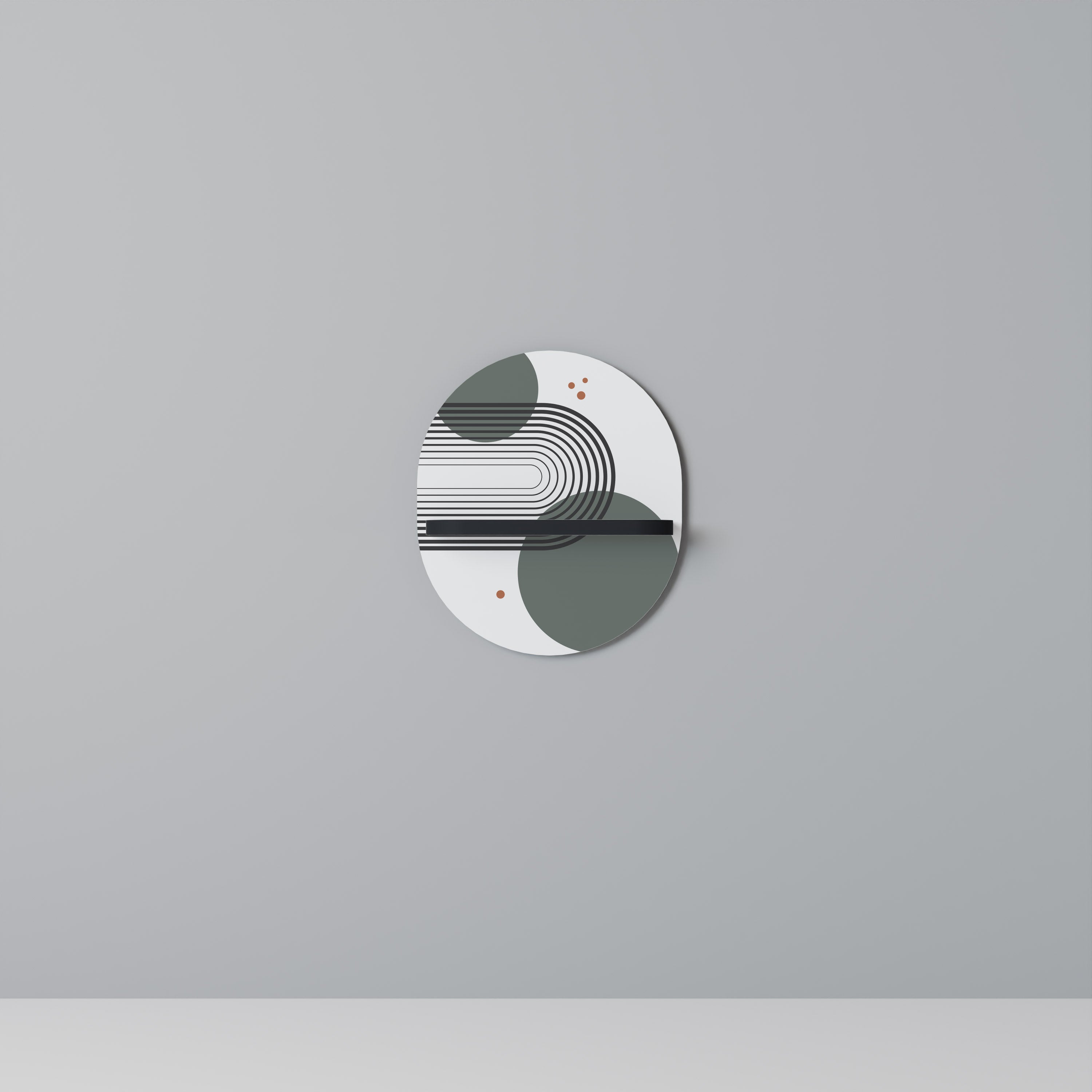 Étagère d'art ovale ORBITAL DECOR en finition noire