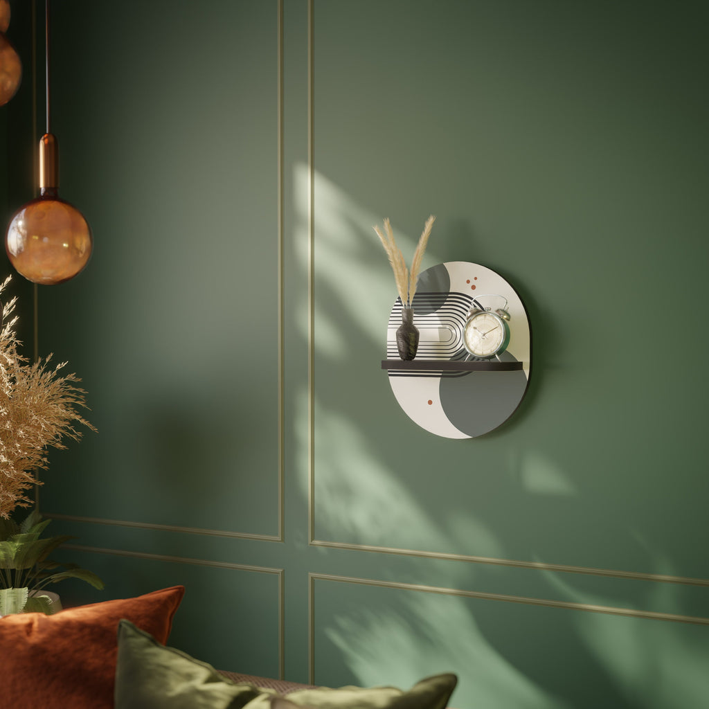 Étagère d'art ovale ORBITAL DECOR en finition noire