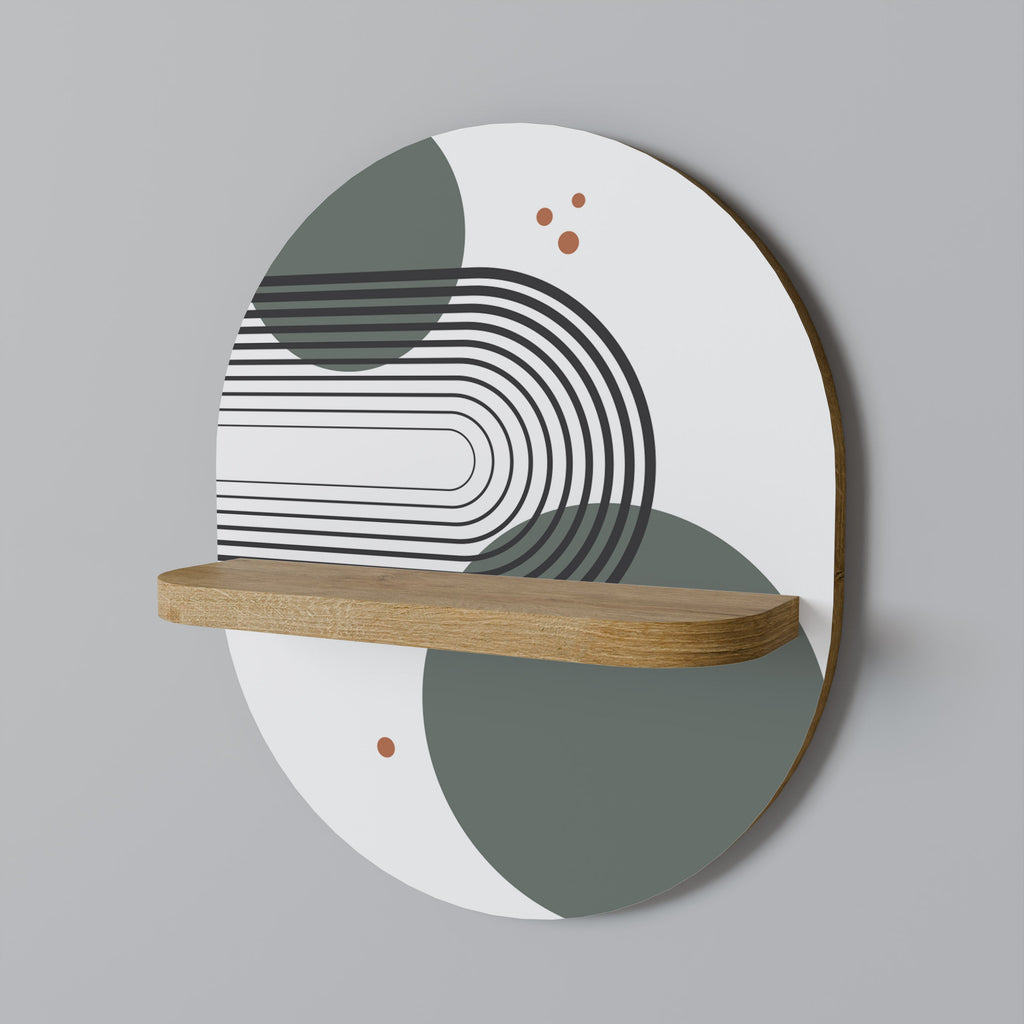 Étagère d'art ovale ORBITAL DECOR effet chêne