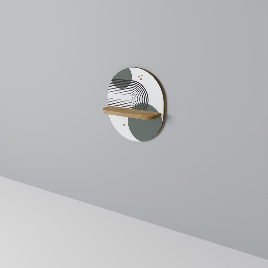 Étagère d'art ovale ORBITAL DECOR effet chêne