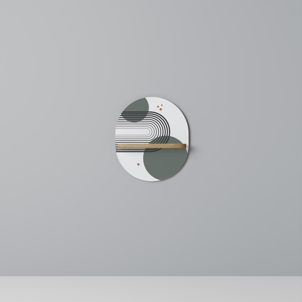 Étagère d'art ovale ORBITAL DECOR effet chêne