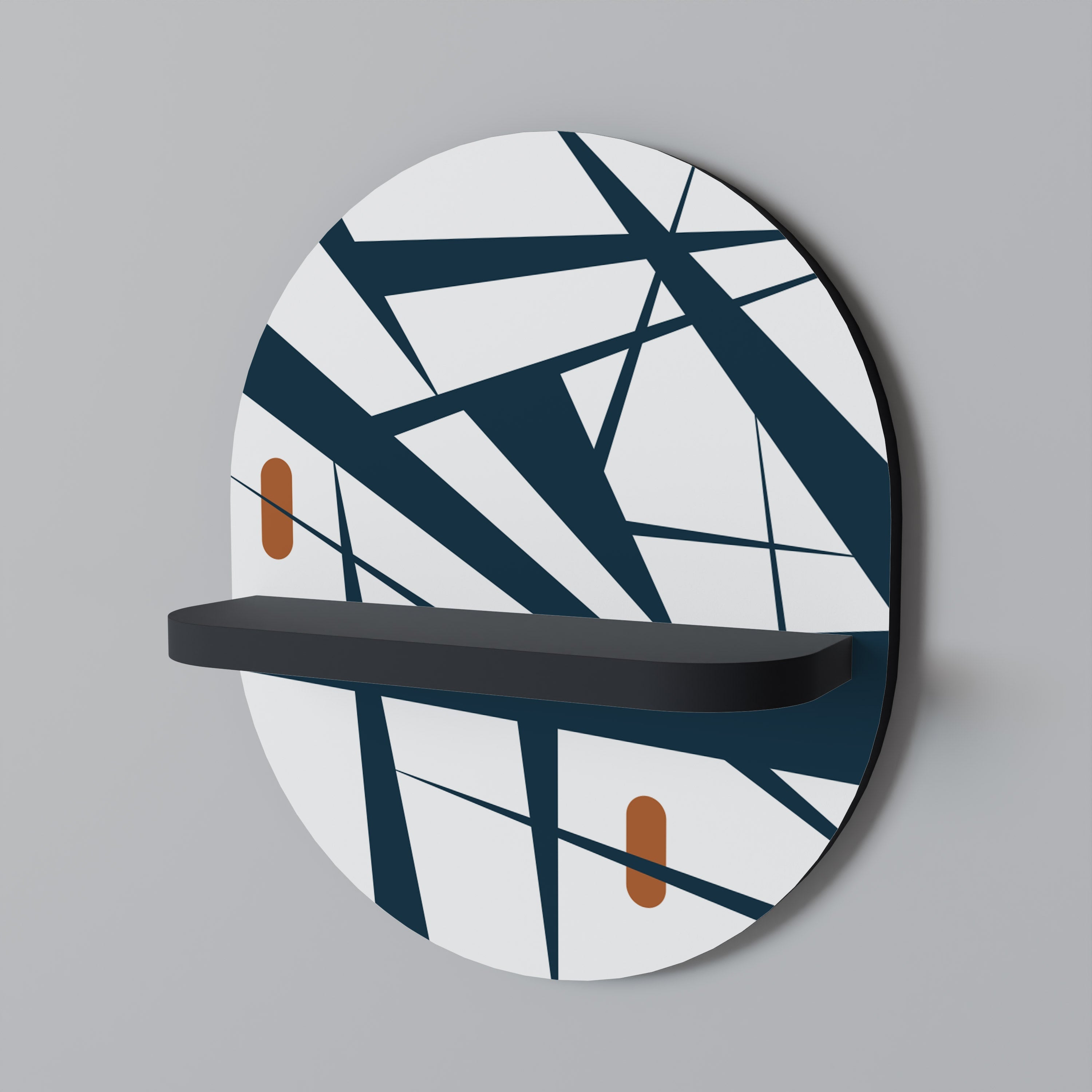 Étagère d'art ovale SHADOW SYMPHONY en finition noire