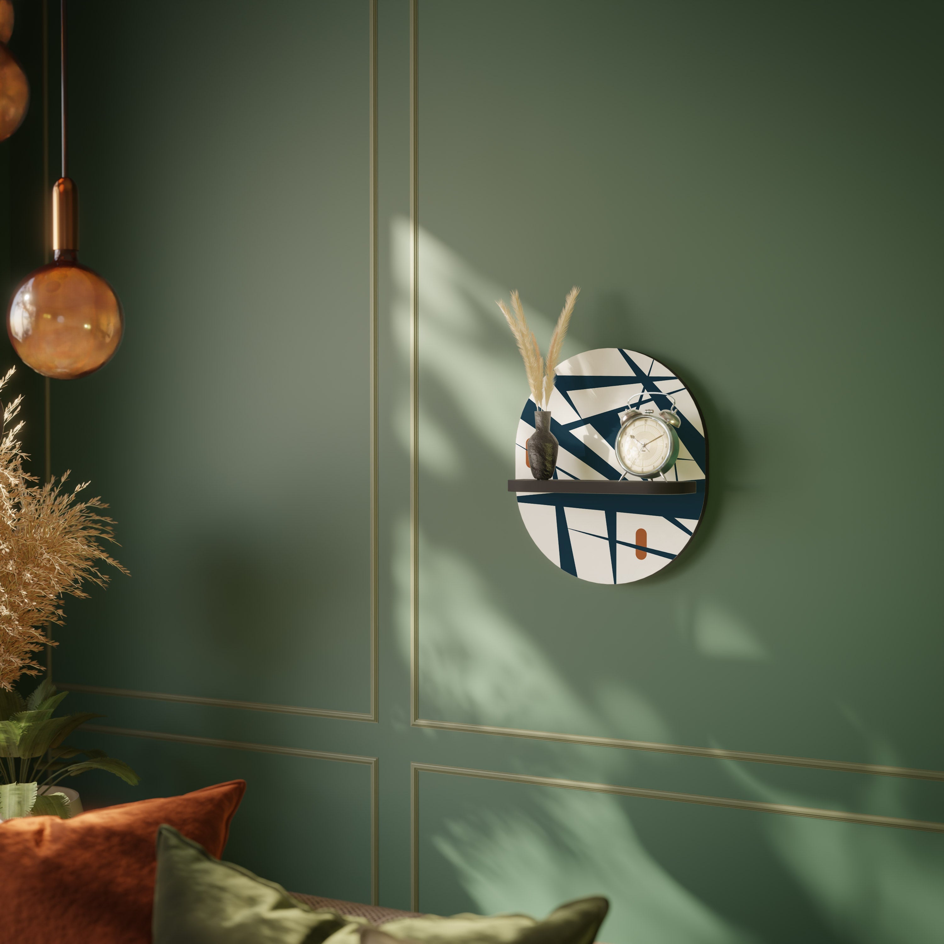 Étagère d'art ovale SHADOW SYMPHONY en finition noire