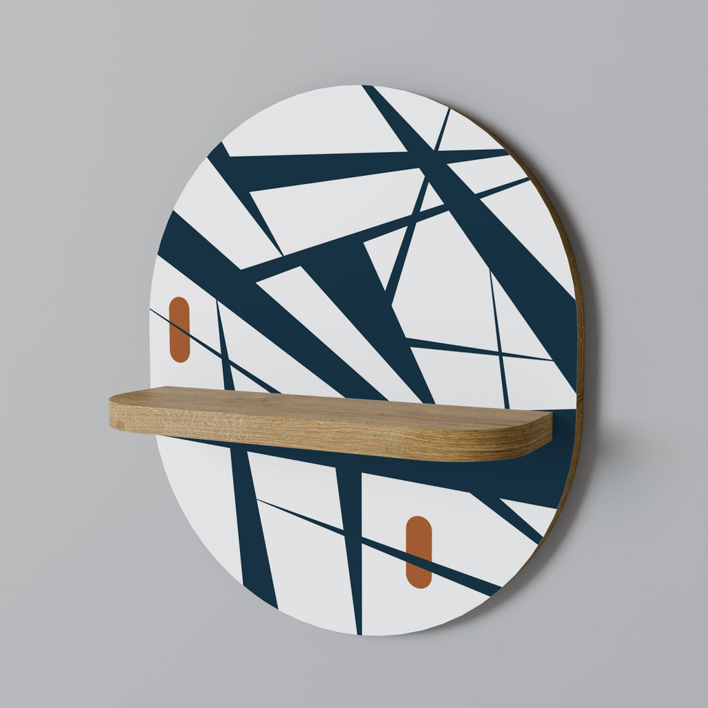 Étagère d'art ovale SHADOW SYMPHONY effet chêne