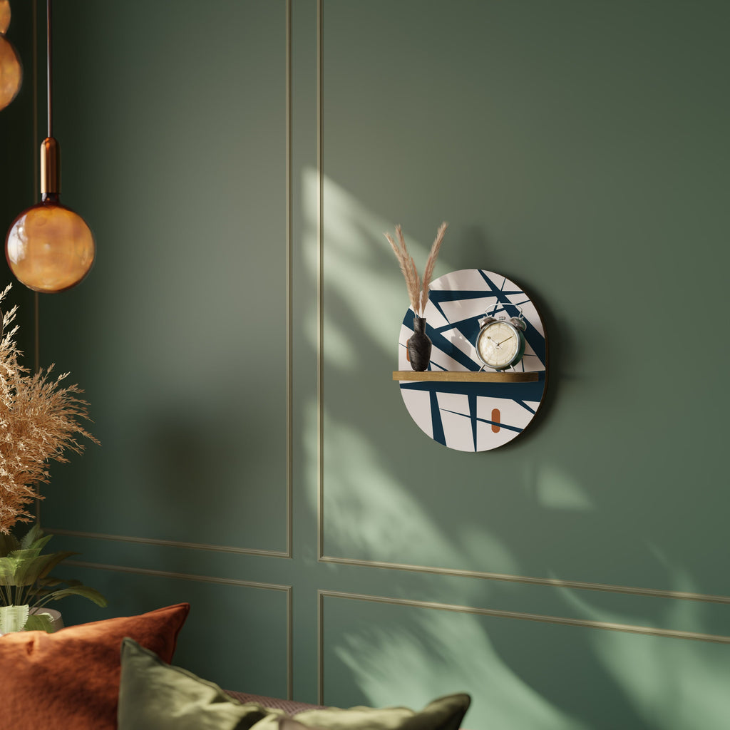 Étagère d'art ovale SHADOW SYMPHONY effet chêne