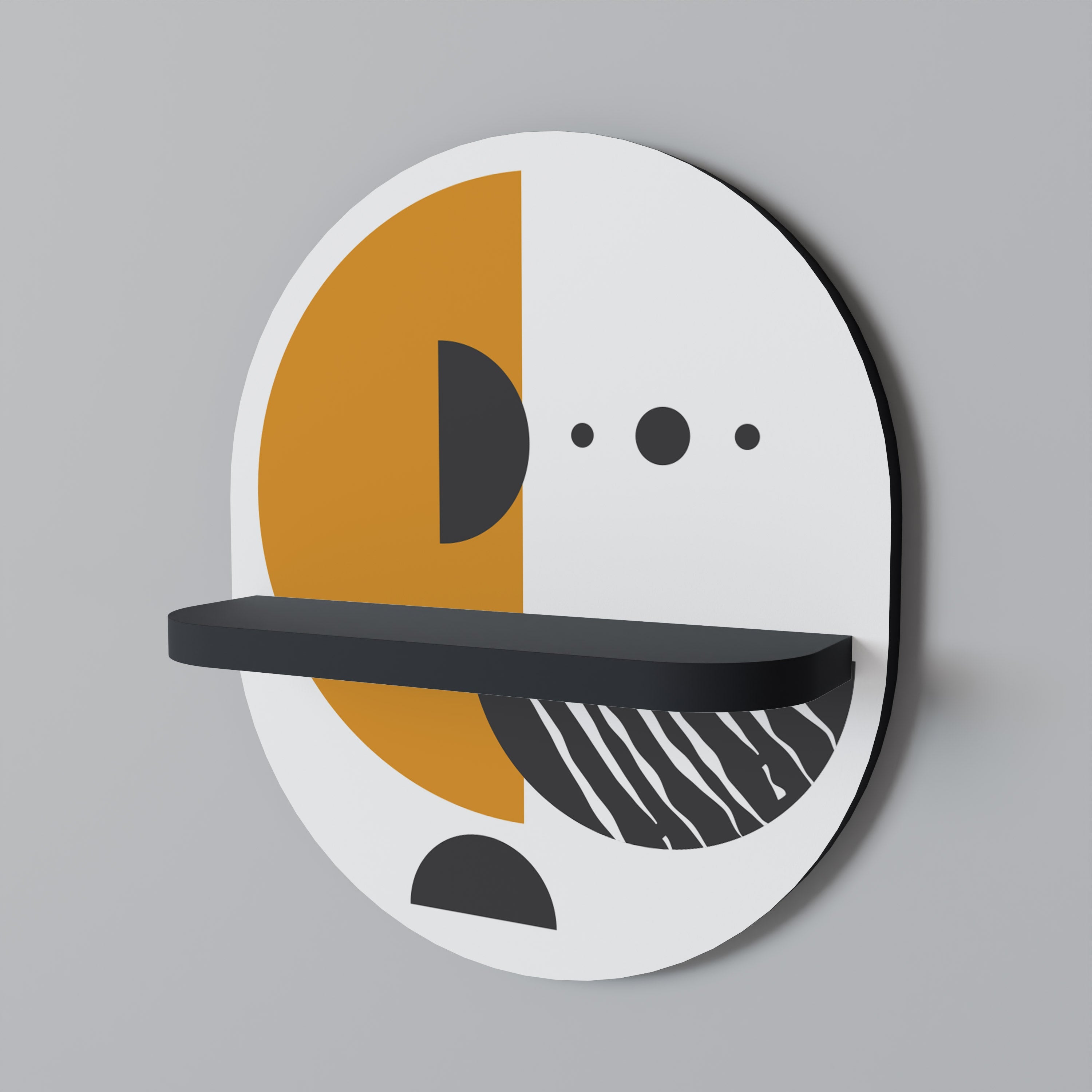 Étagère d'art ovale MOONLIT EUPHORIA en finition noire