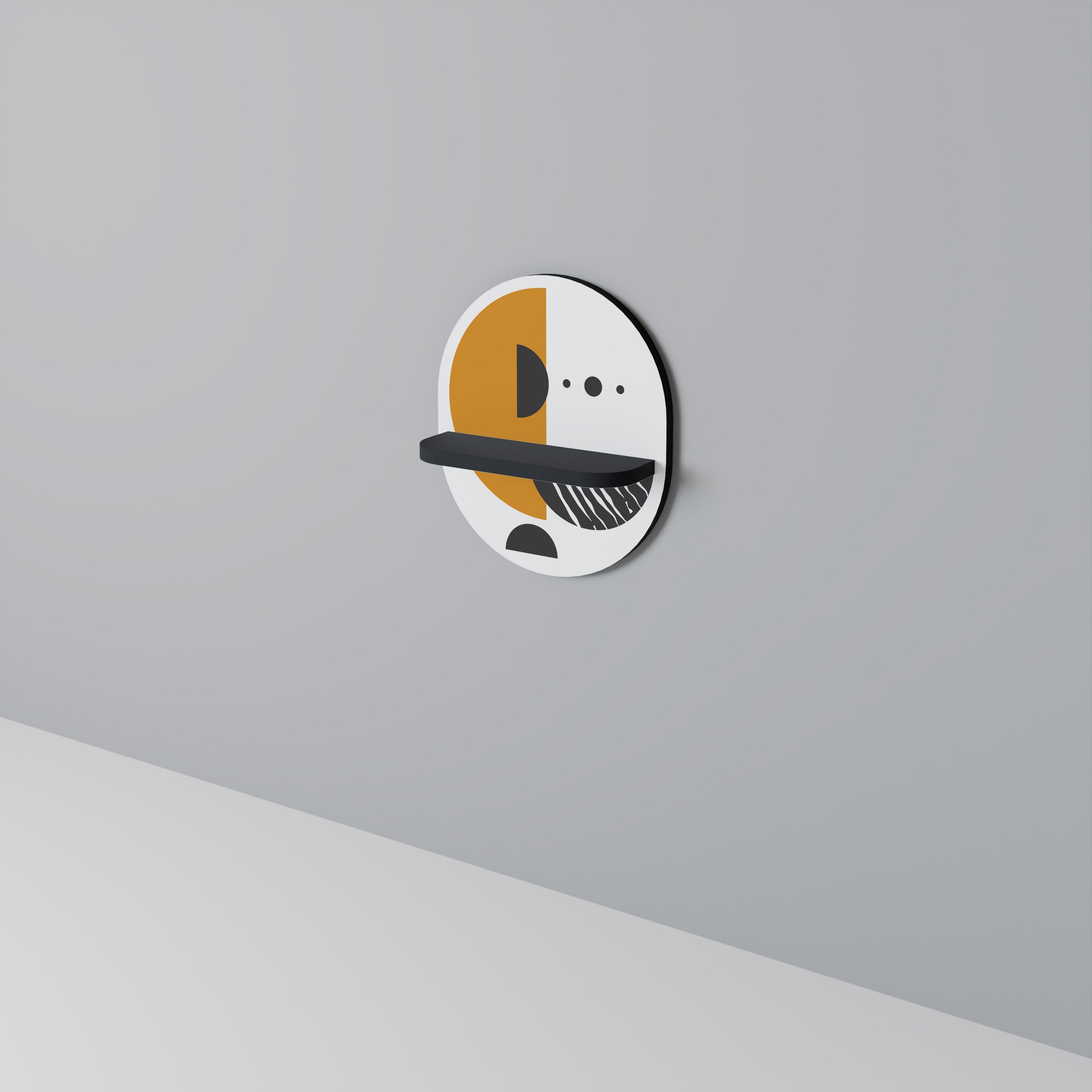 Étagère d'art ovale MOONLIT EUPHORIA en finition noire