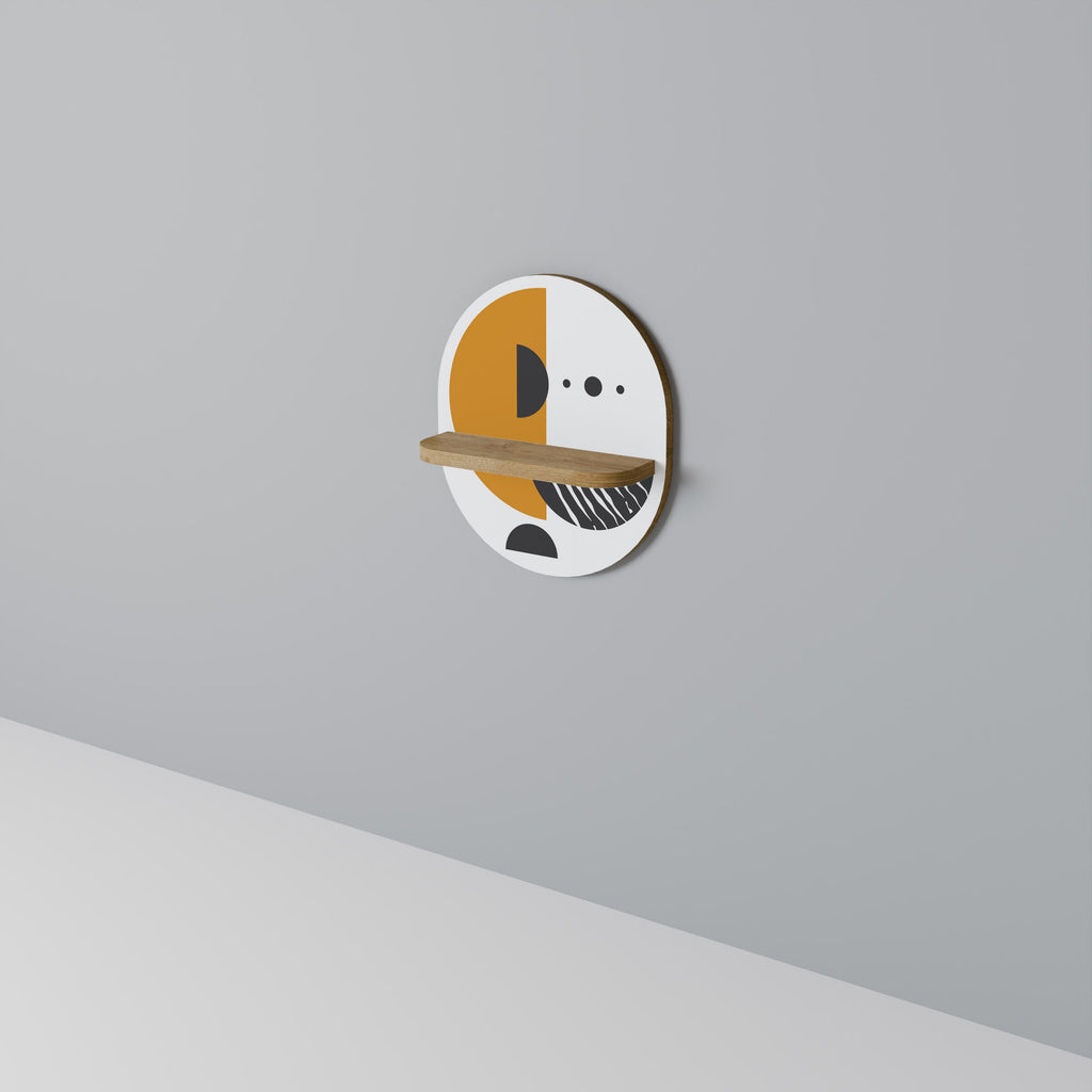 Étagère d'art ovale MOONLIT EUPHORIA effet chêne