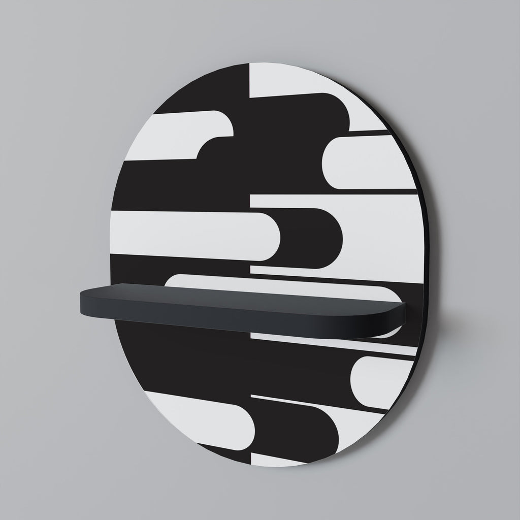 Étagère d'art ovale ACHROMATIC CONTRAST en finition noire