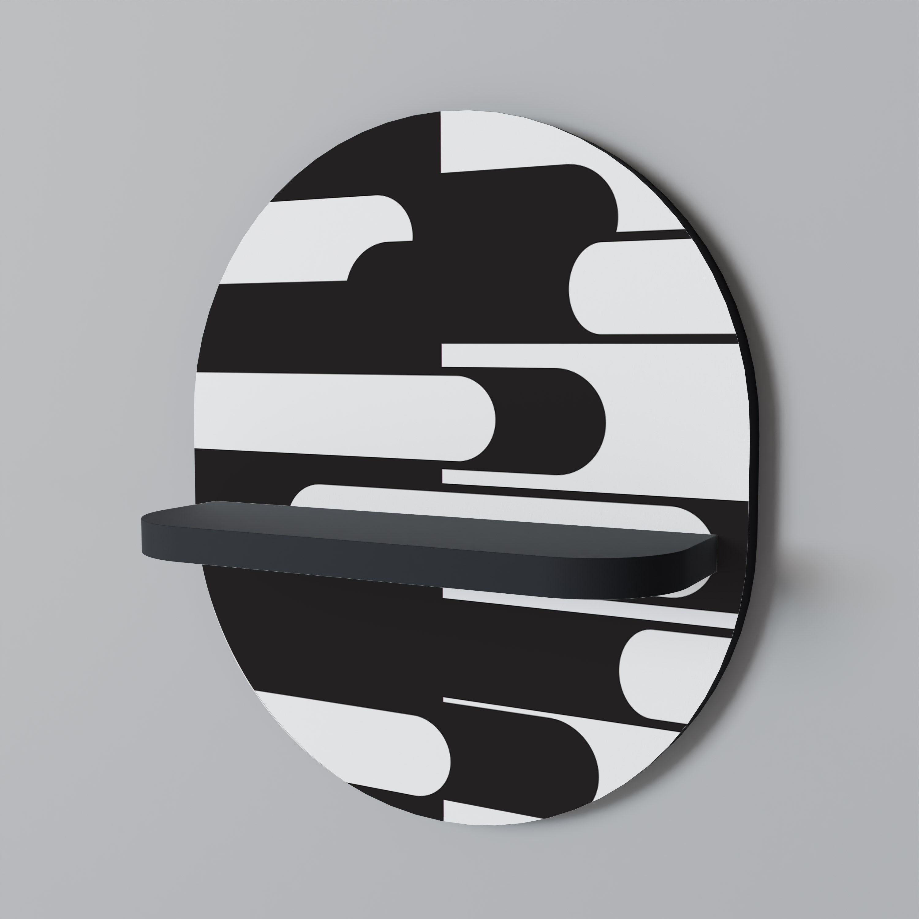 Étagère d'art ovale ACHROMATIC CONTRAST en finition noire