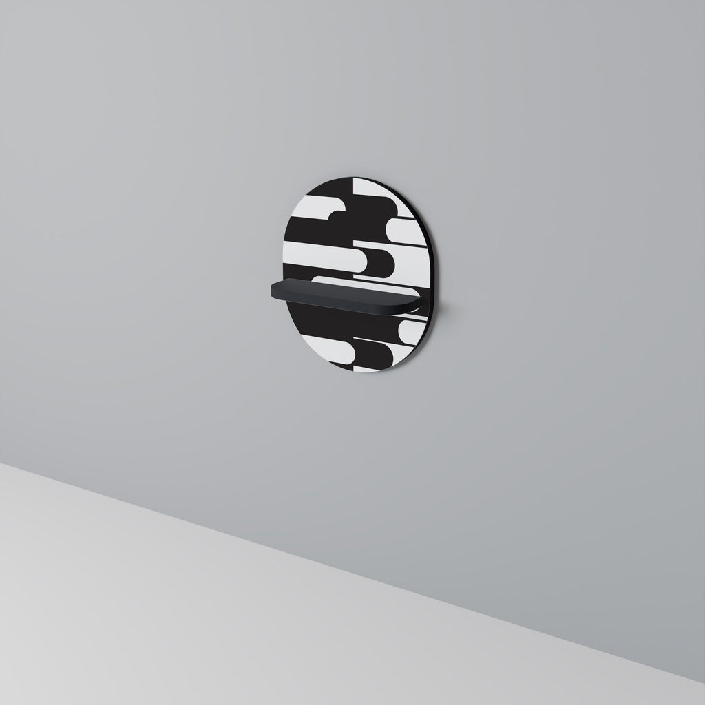 Étagère d'art ovale ACHROMATIC CONTRAST en finition noire