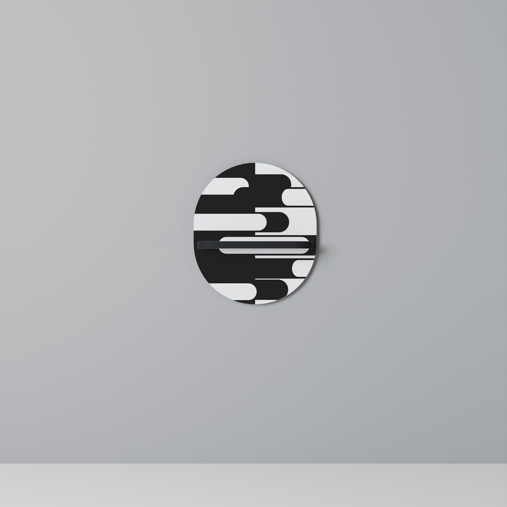 Étagère d'art ovale ACHROMATIC CONTRAST en finition noire