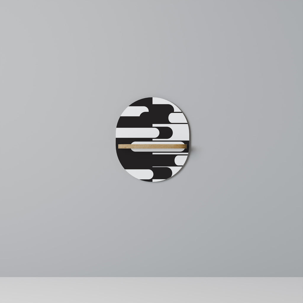 Étagère d'art ovale ACHROMATIC CONTRAST effet chêne